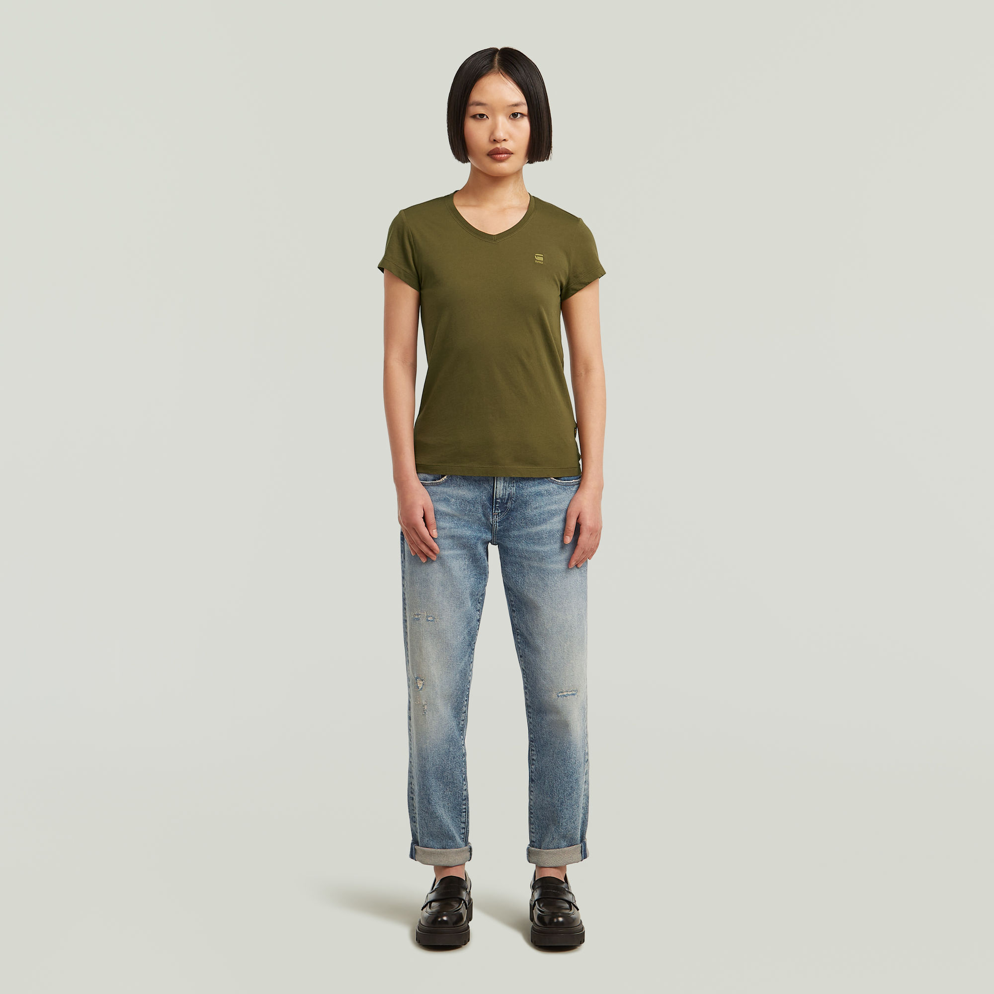 G-Star RAW Eyben Slim V 2.0 T-shirt Groen Dames