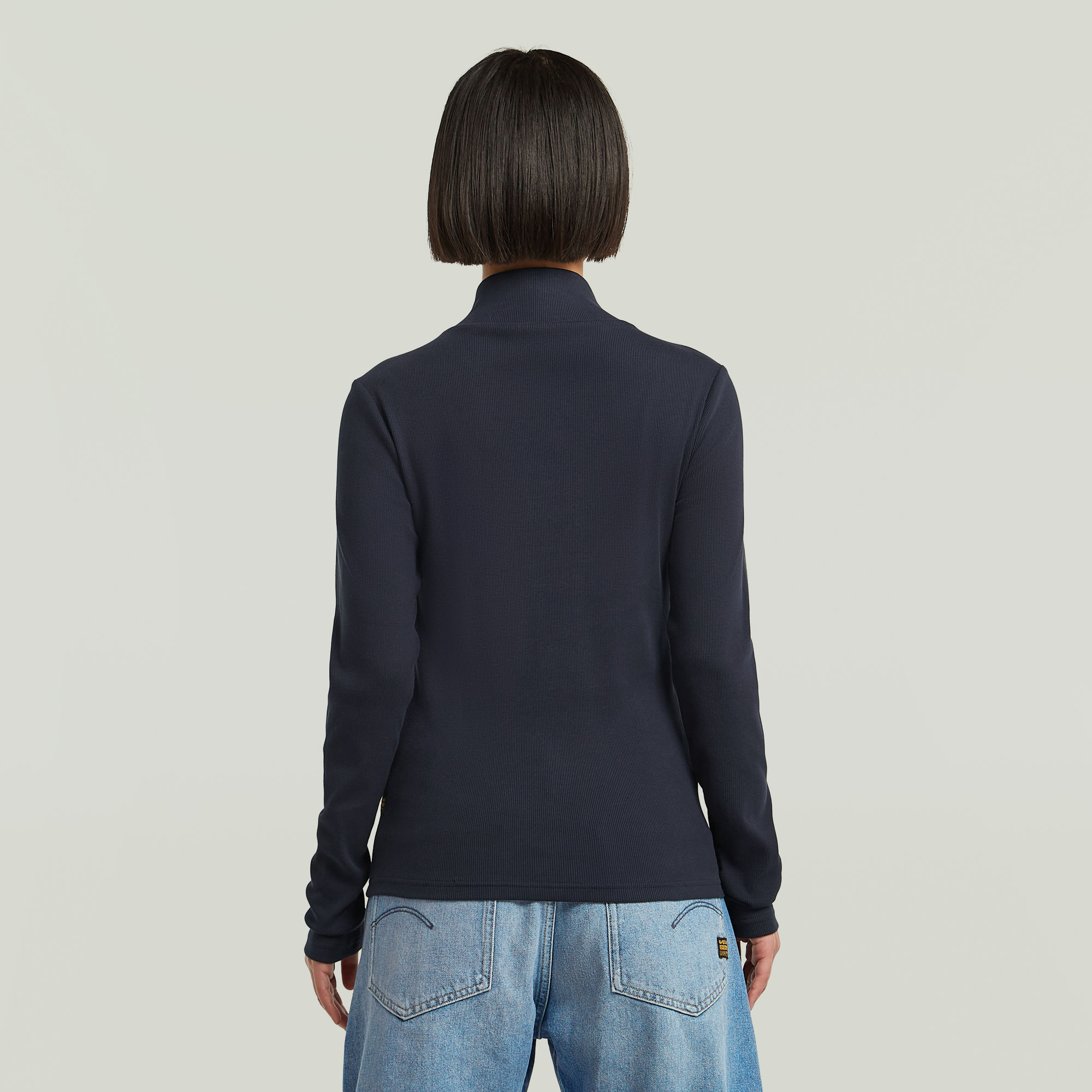 G-Star RAW A-Line Slim Mock T-shirt Donkerblauw Dames