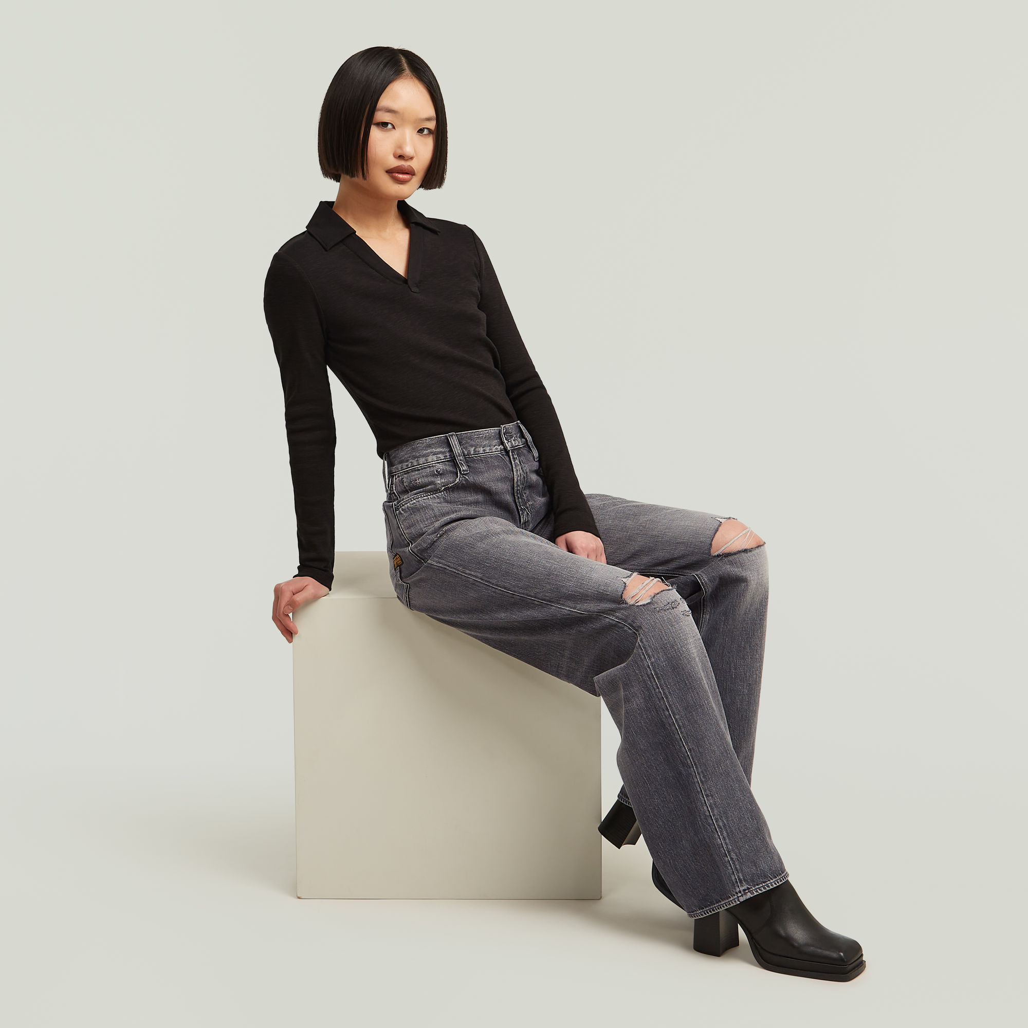 G-Star RAW Judee Low Waist Loose Jeans Grijs Dames