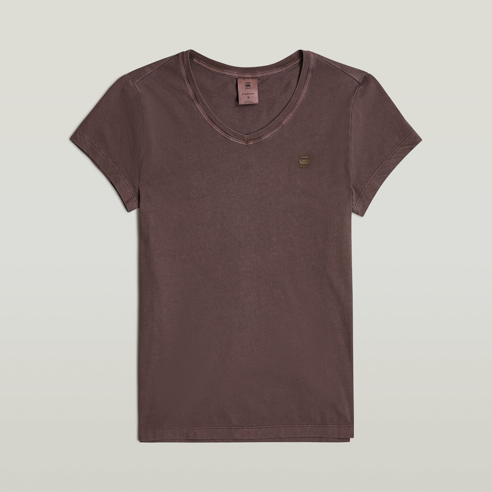 Thumbnail - Overdyed Eyben Slim V T-Shirt 2.0 - Braun - Damen