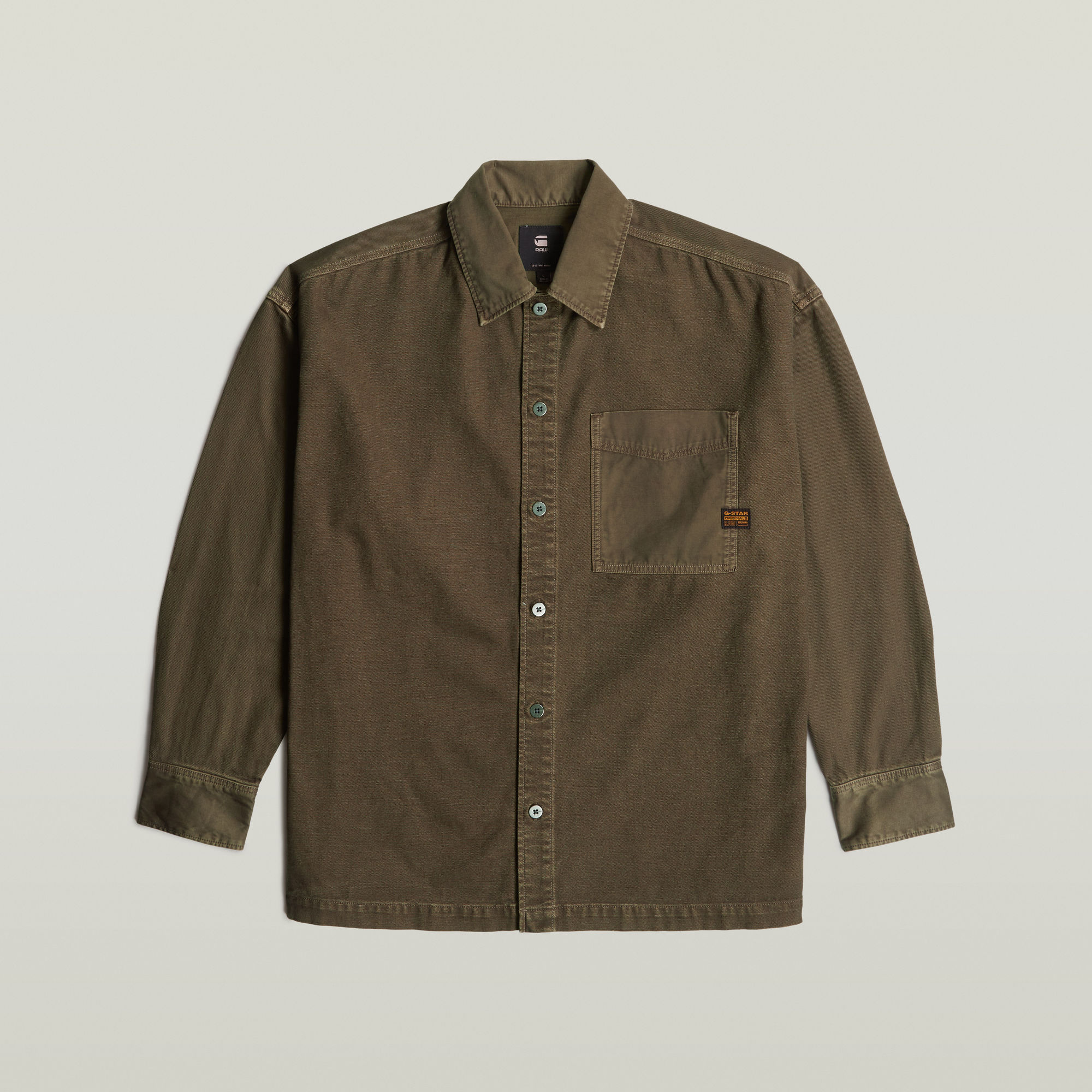 G-Star RAW Boxy Fit Overshirt Bruin Heren