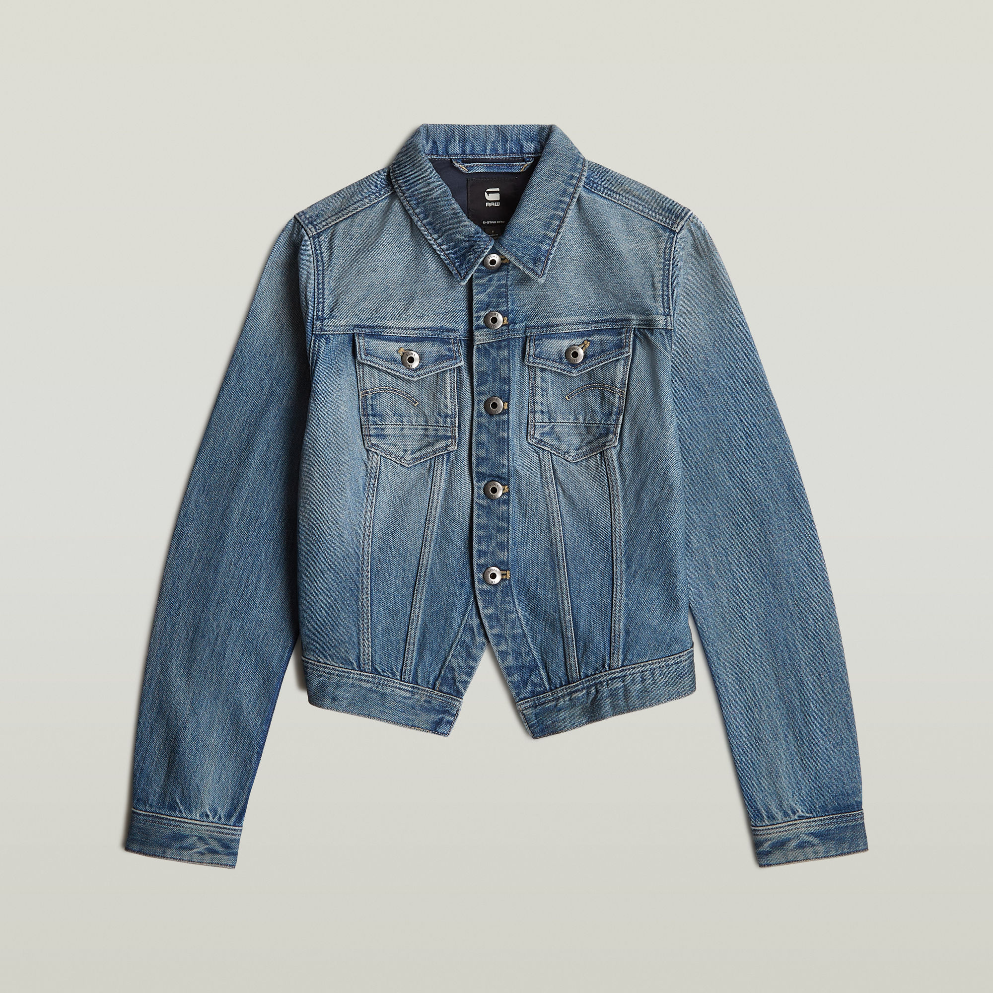 Thumbnail - Pitched Hem Slim Jacke - Hellblau - Damen