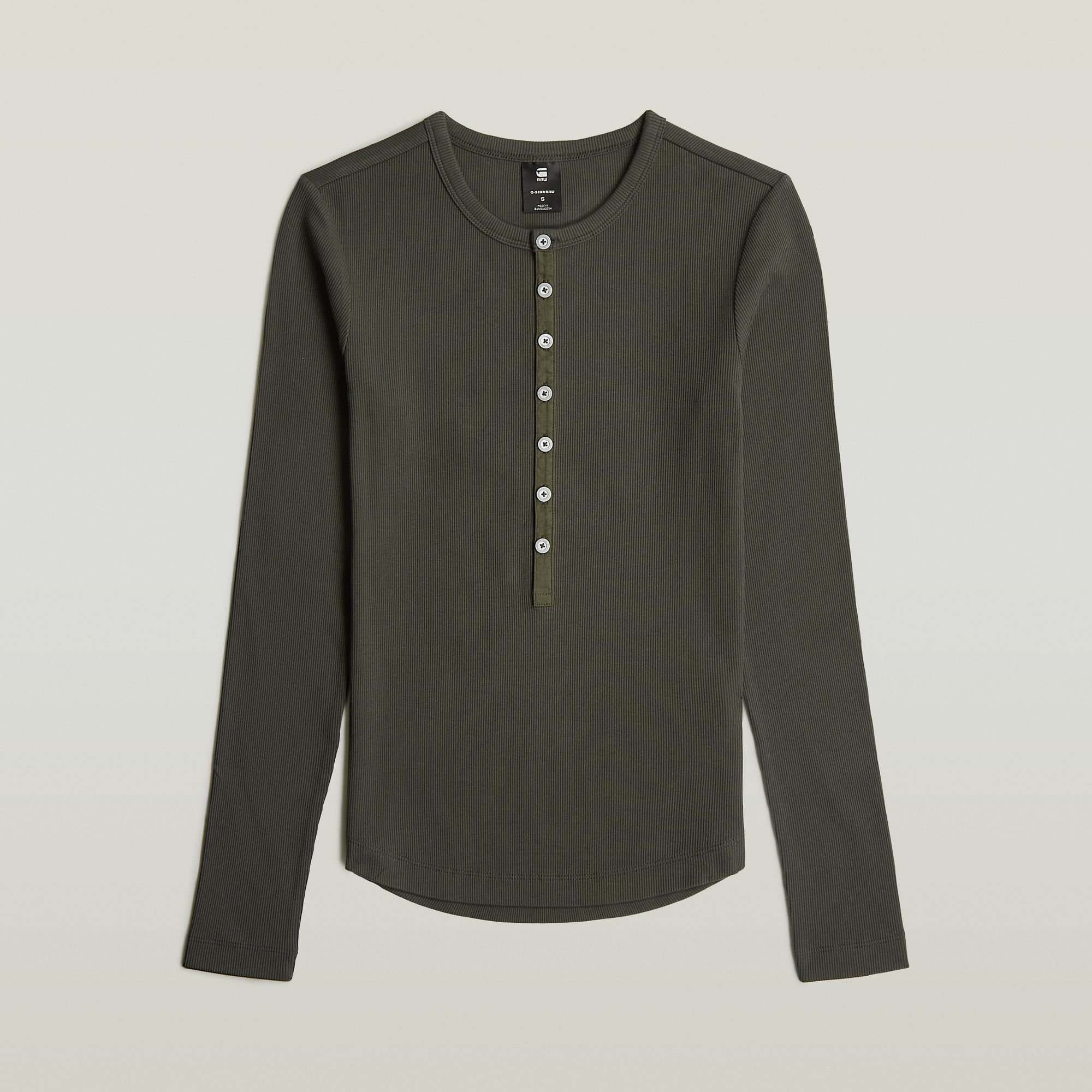 Thumbnail - Henley Slim T-Shirt - Grau - Damen