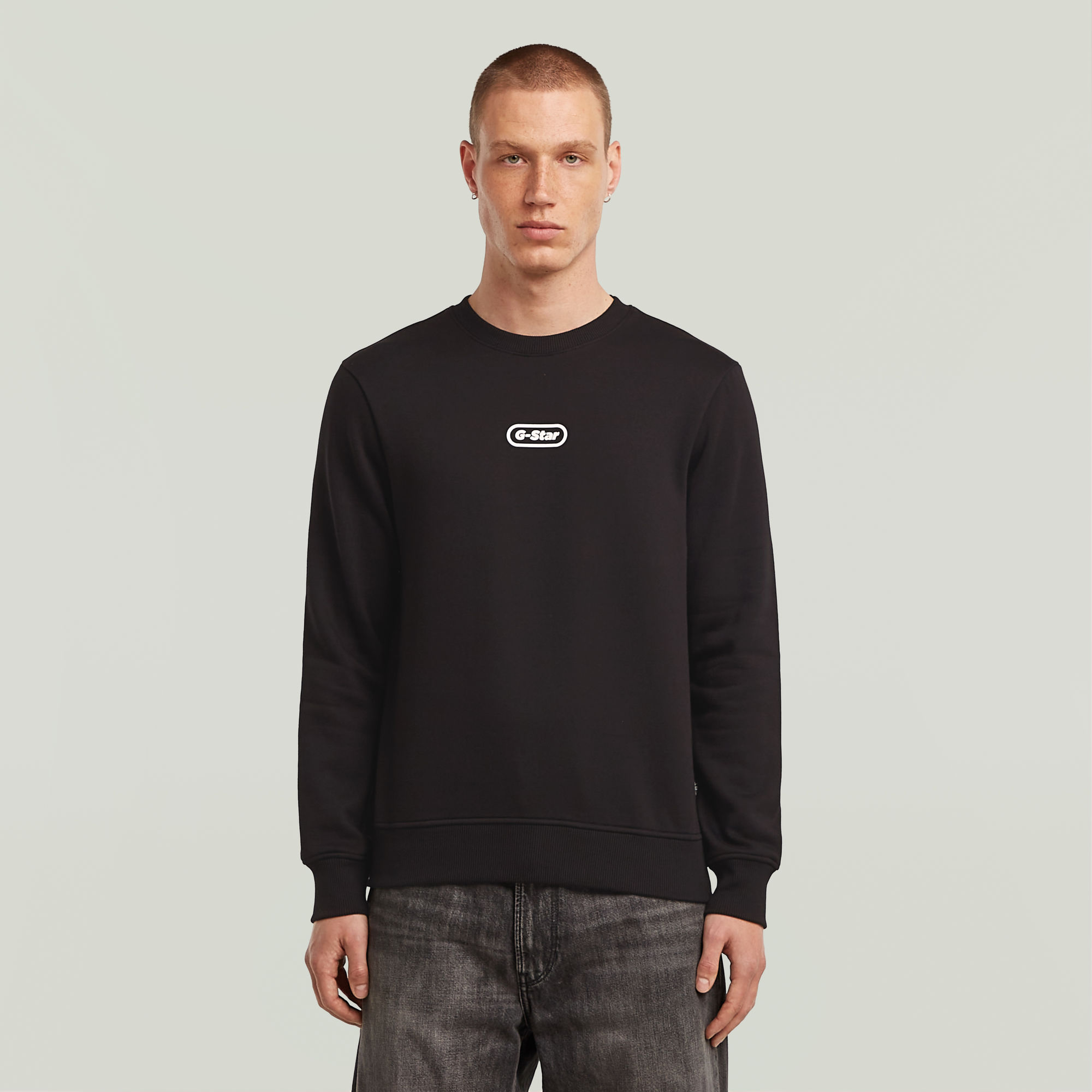 G-Star RAW Center Chest Logo Sweater Zwart Heren