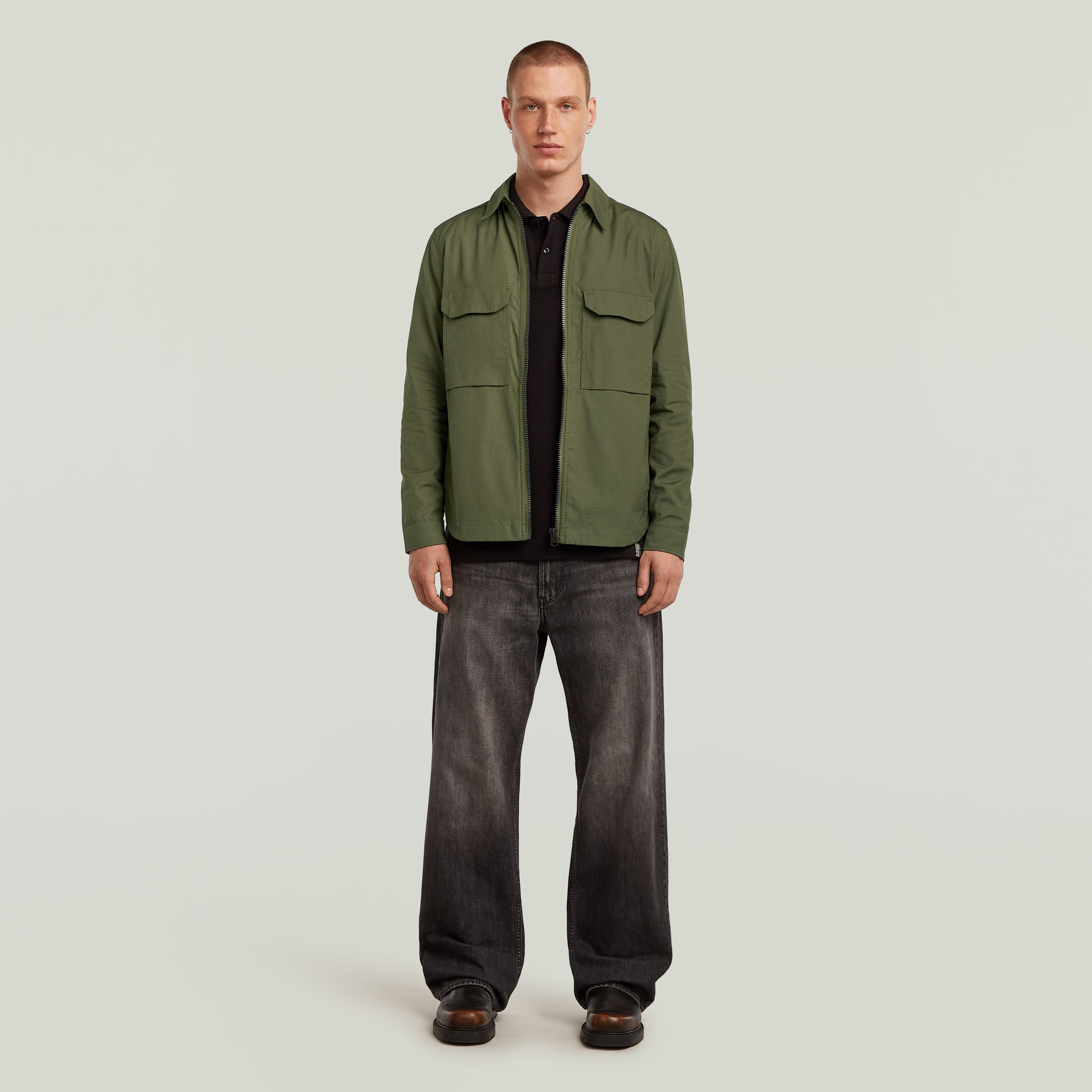 G-Star RAW Zip Regular Overshirt Groen Heren