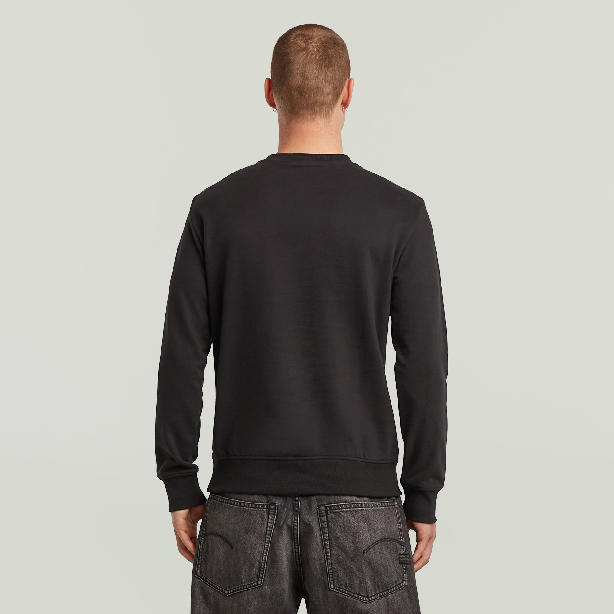 G-Star RAW Logo Sweater Zwart Heren