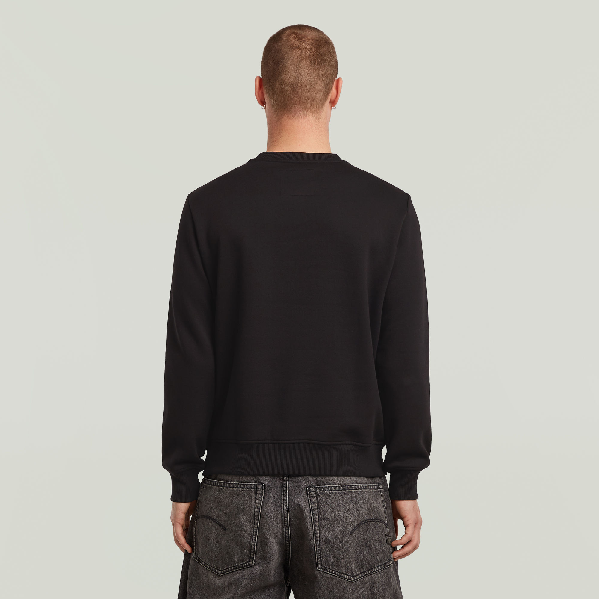 G-Star RAW Center Chest Logo Sweater Zwart Heren