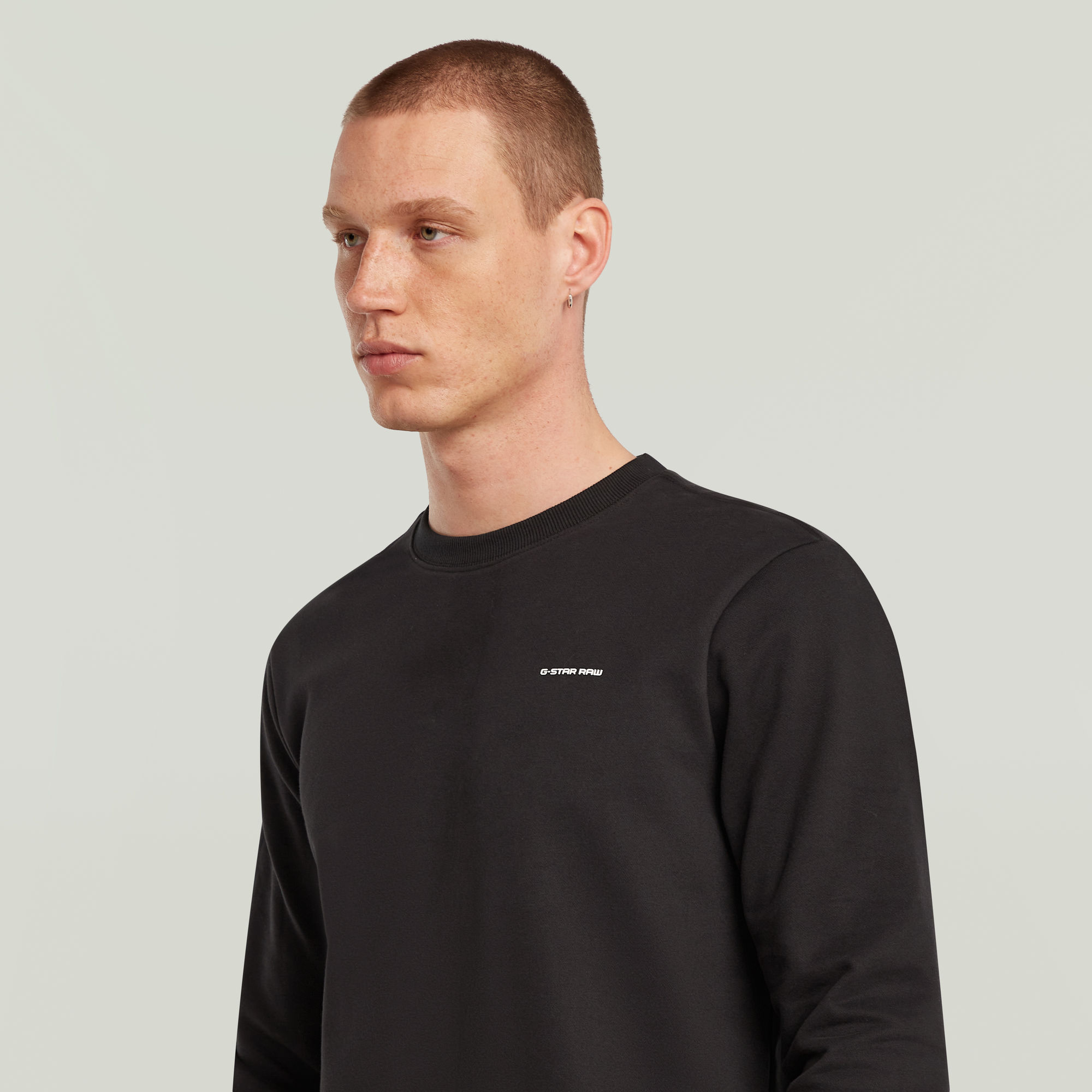 G-Star RAW Logo Sweater Zwart Heren