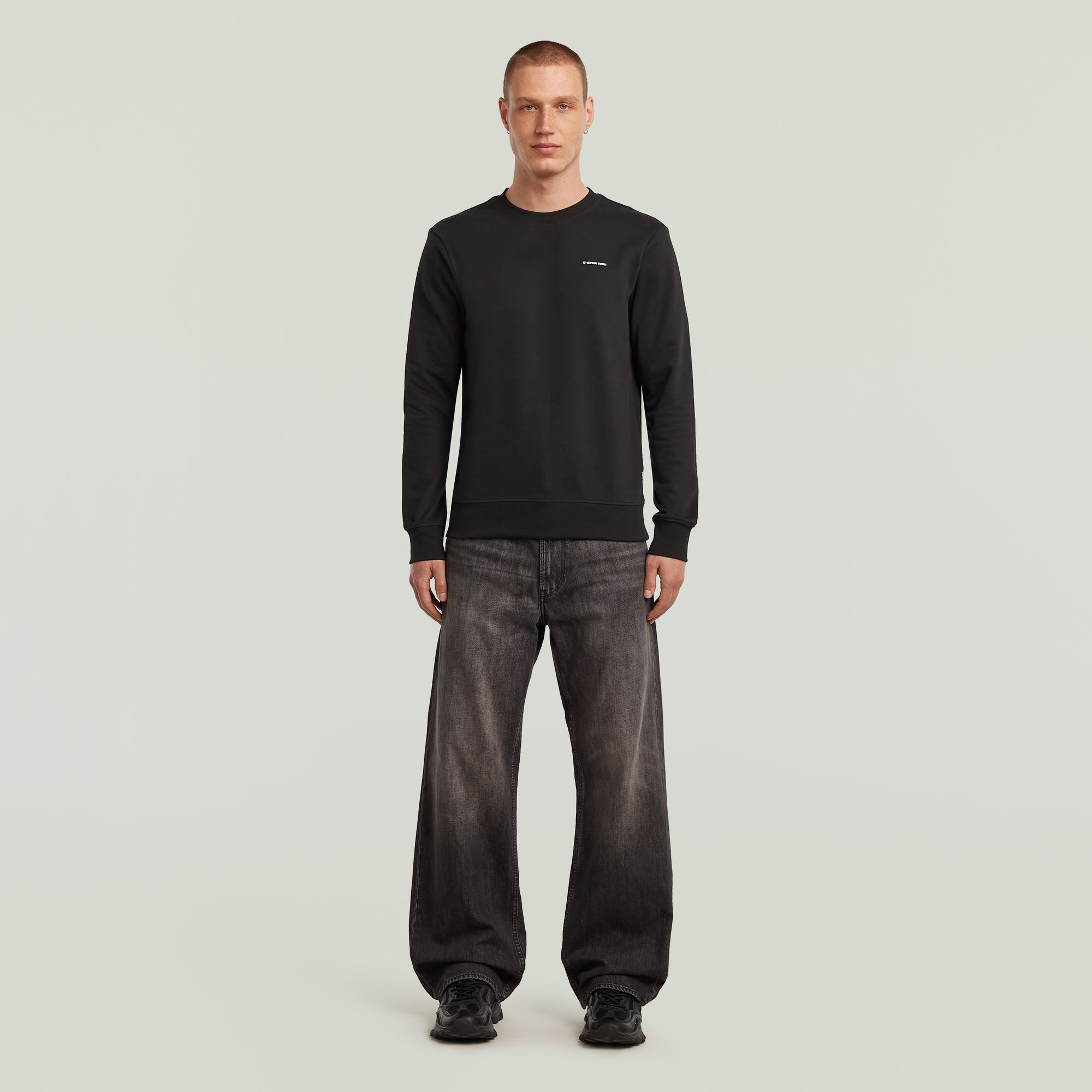 G-Star RAW Logo Sweater Zwart Heren