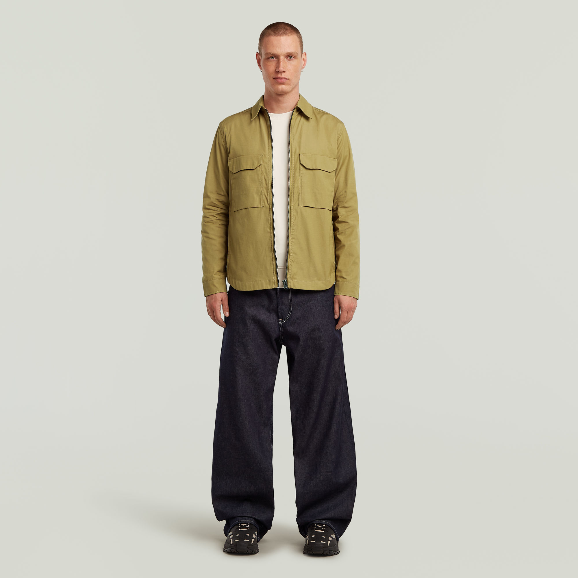 G-Star RAW Zip Regular Overshirt Groen Heren