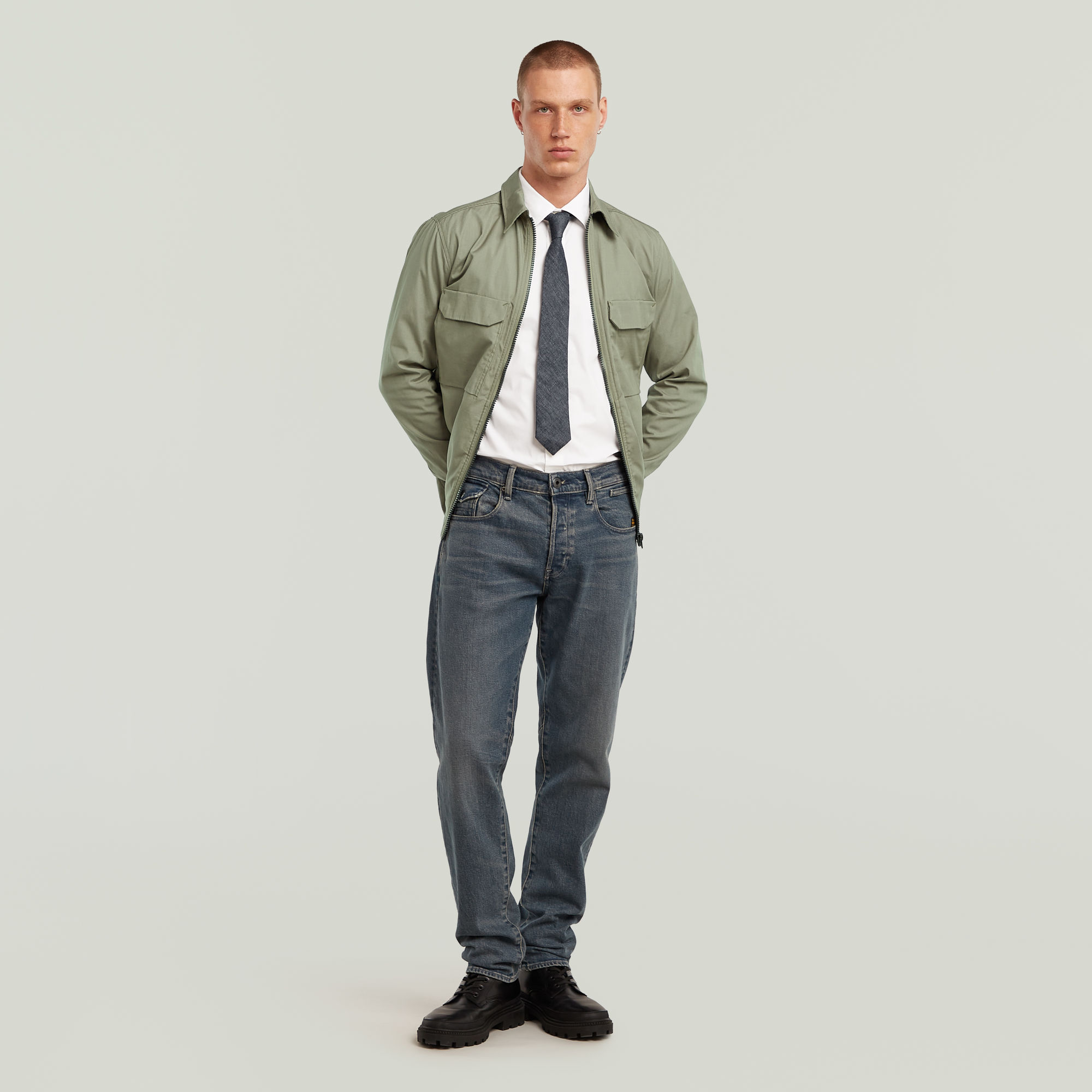 G-Star RAW Chambray Stropdas Donkerblauw Heren