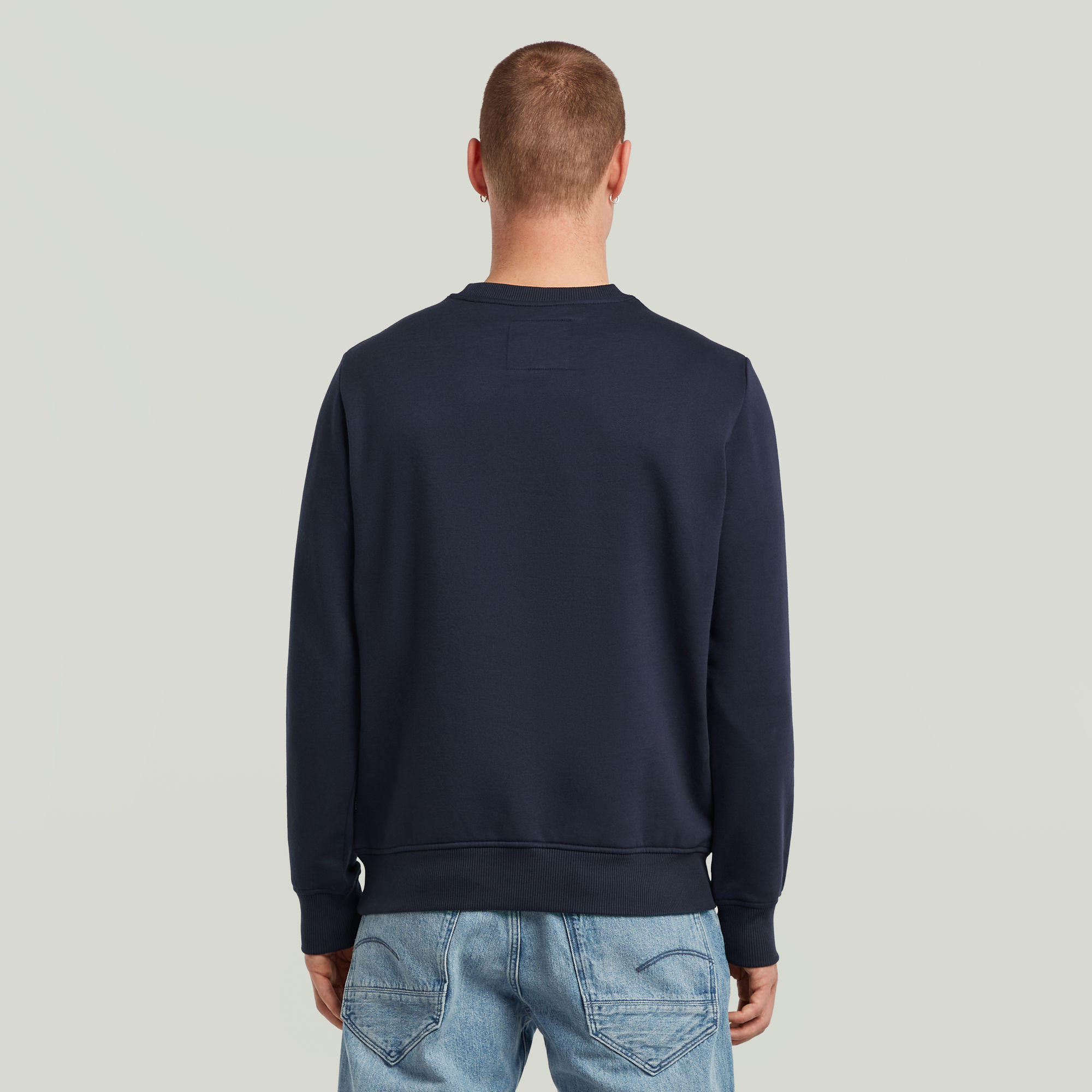 G-Star RAW Center Chest Logo Sweater Donkerblauw Heren