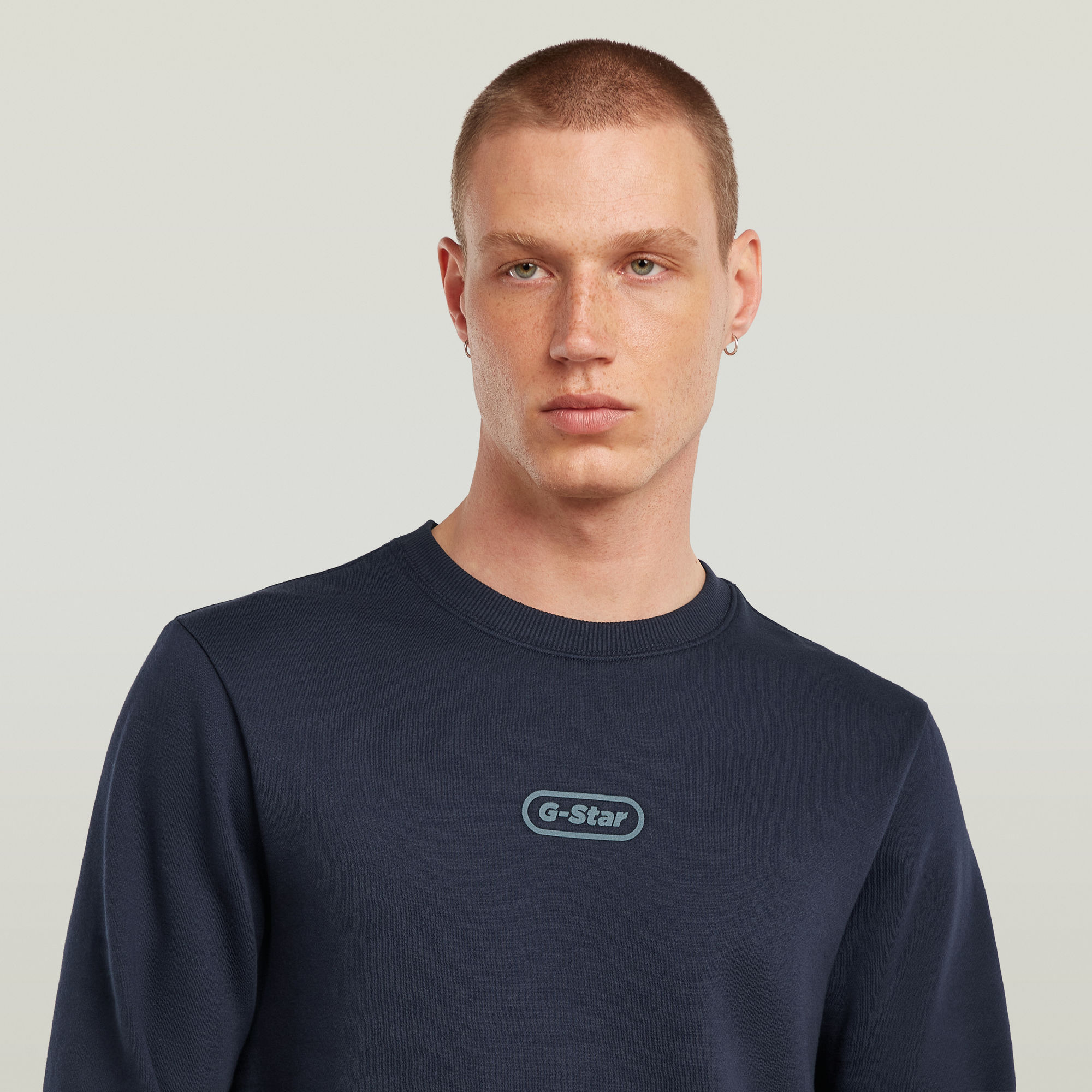 G-Star RAW Center Chest Logo Sweater Donkerblauw Heren