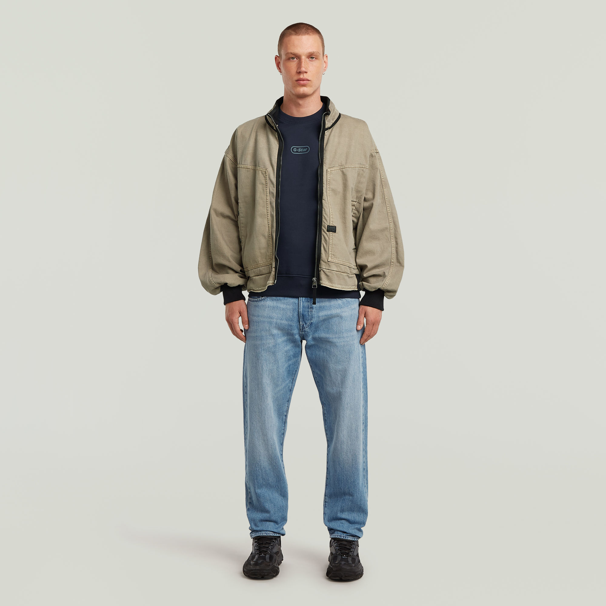 G-Star RAW Center Chest Logo Sweater Donkerblauw Heren