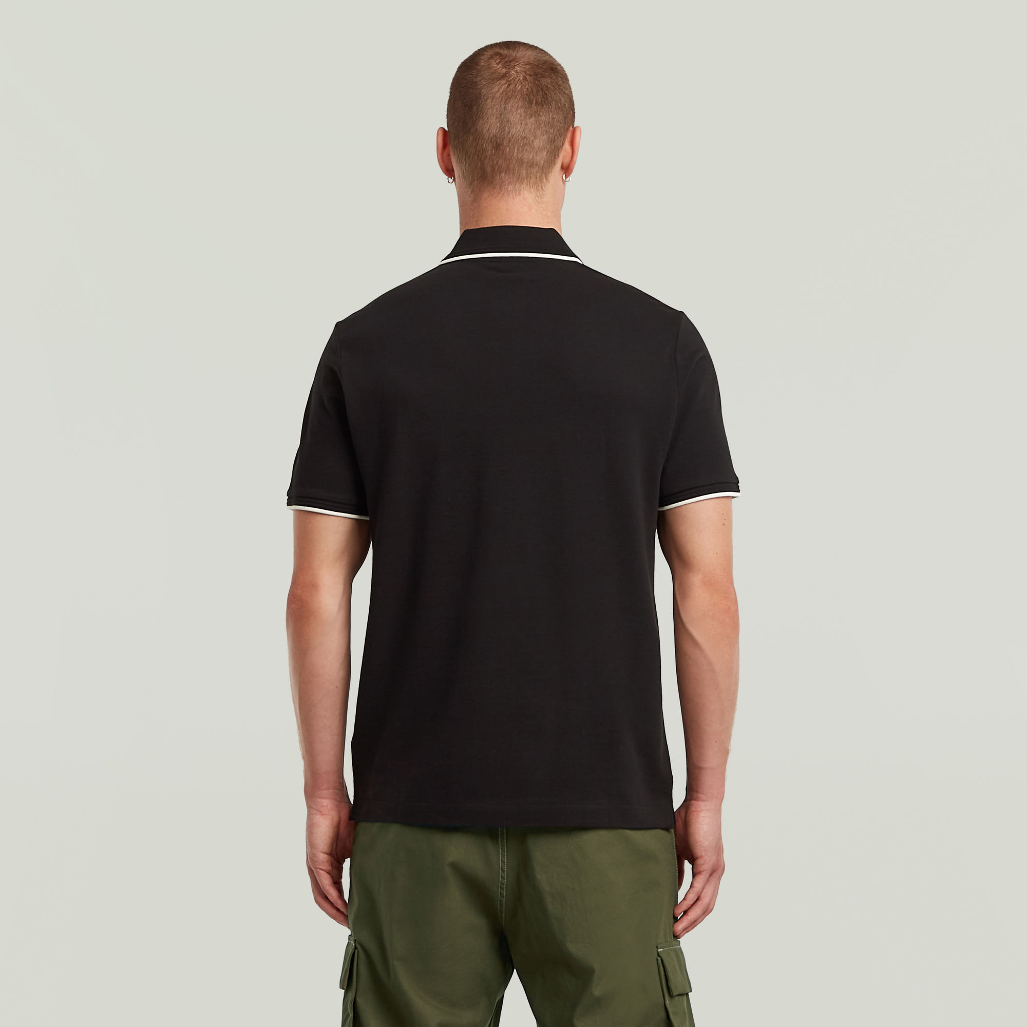 G-Star RAW Chest Logo Striped Polo Zwart Heren