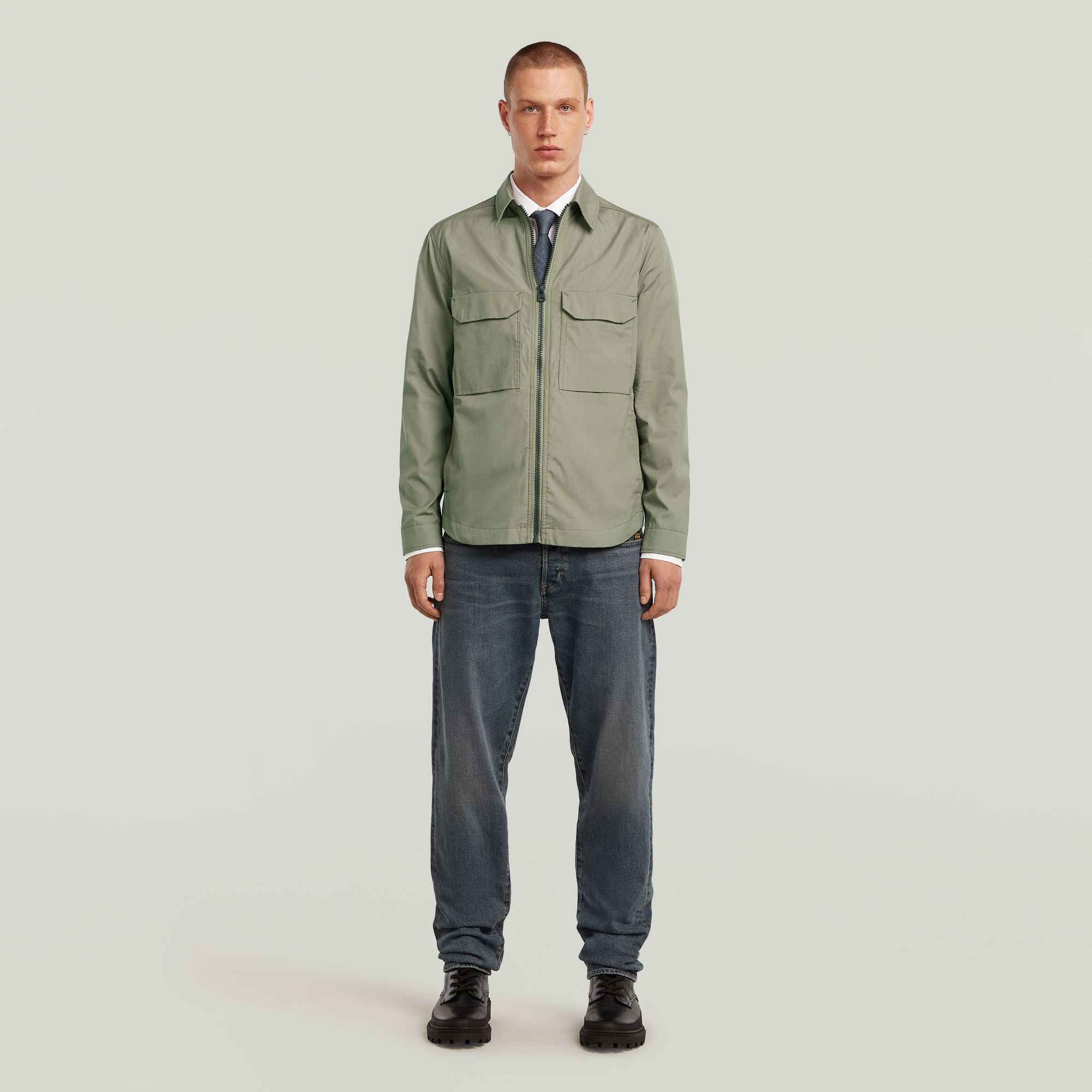 G-Star RAW Zip Regular Overshirt Groen Heren