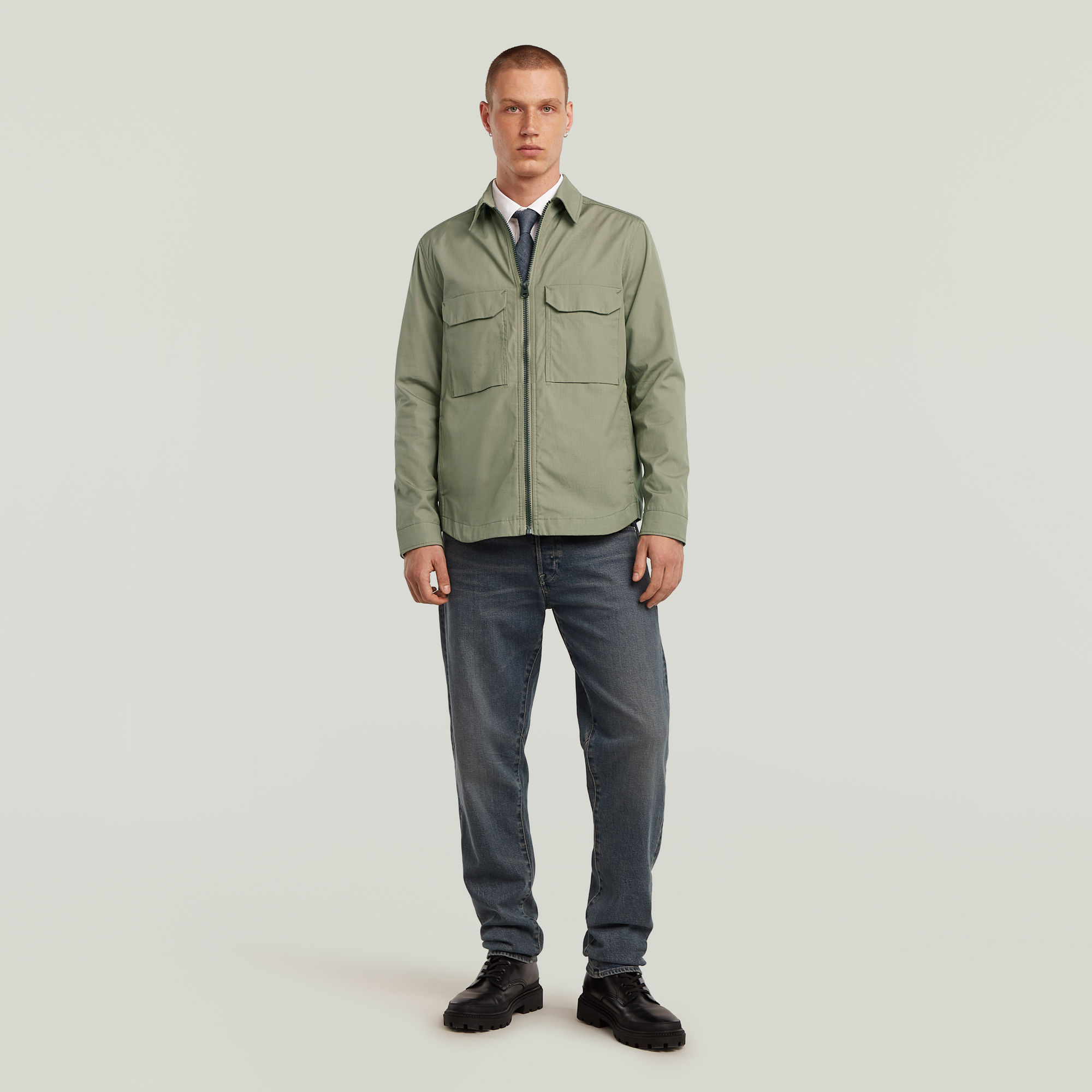 G-Star RAW Zip Regular Overshirt Groen Heren