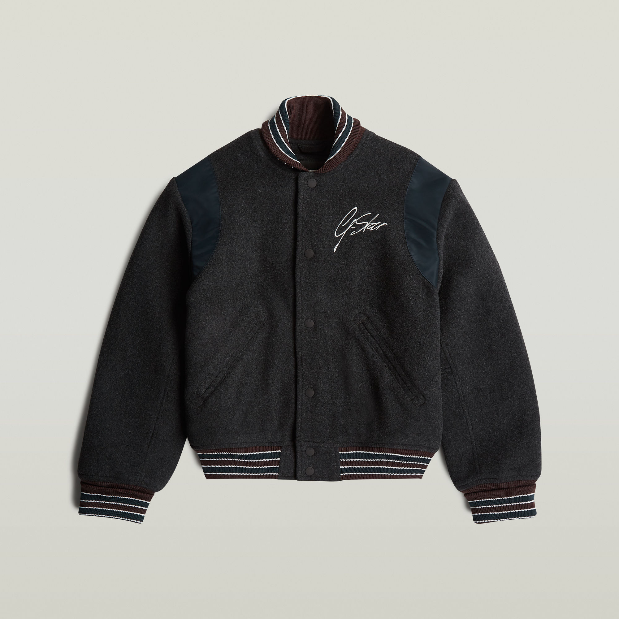 Thumbnail - Cropped Bomber Jacket - Grau - Damen