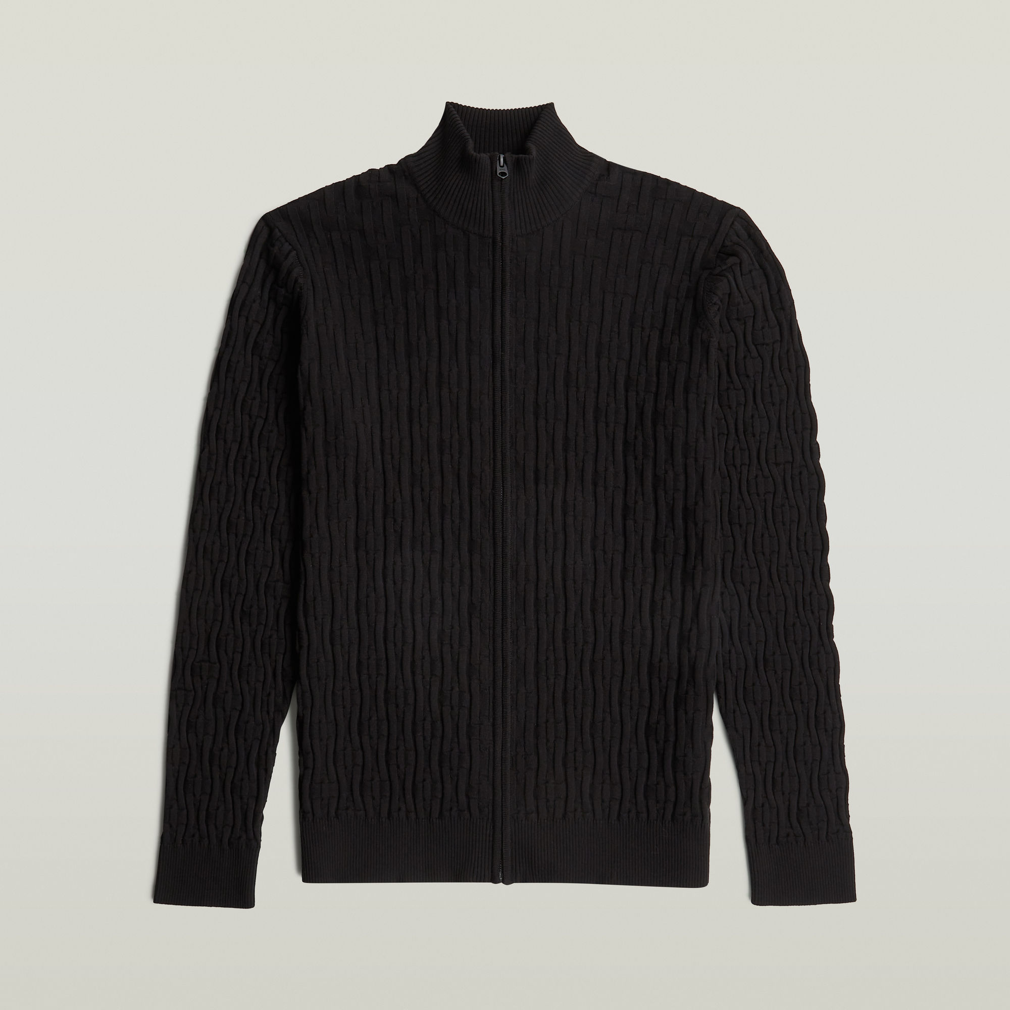 Thumbnail - Chain Structure Cardigan Knit - Schwarz - Herren