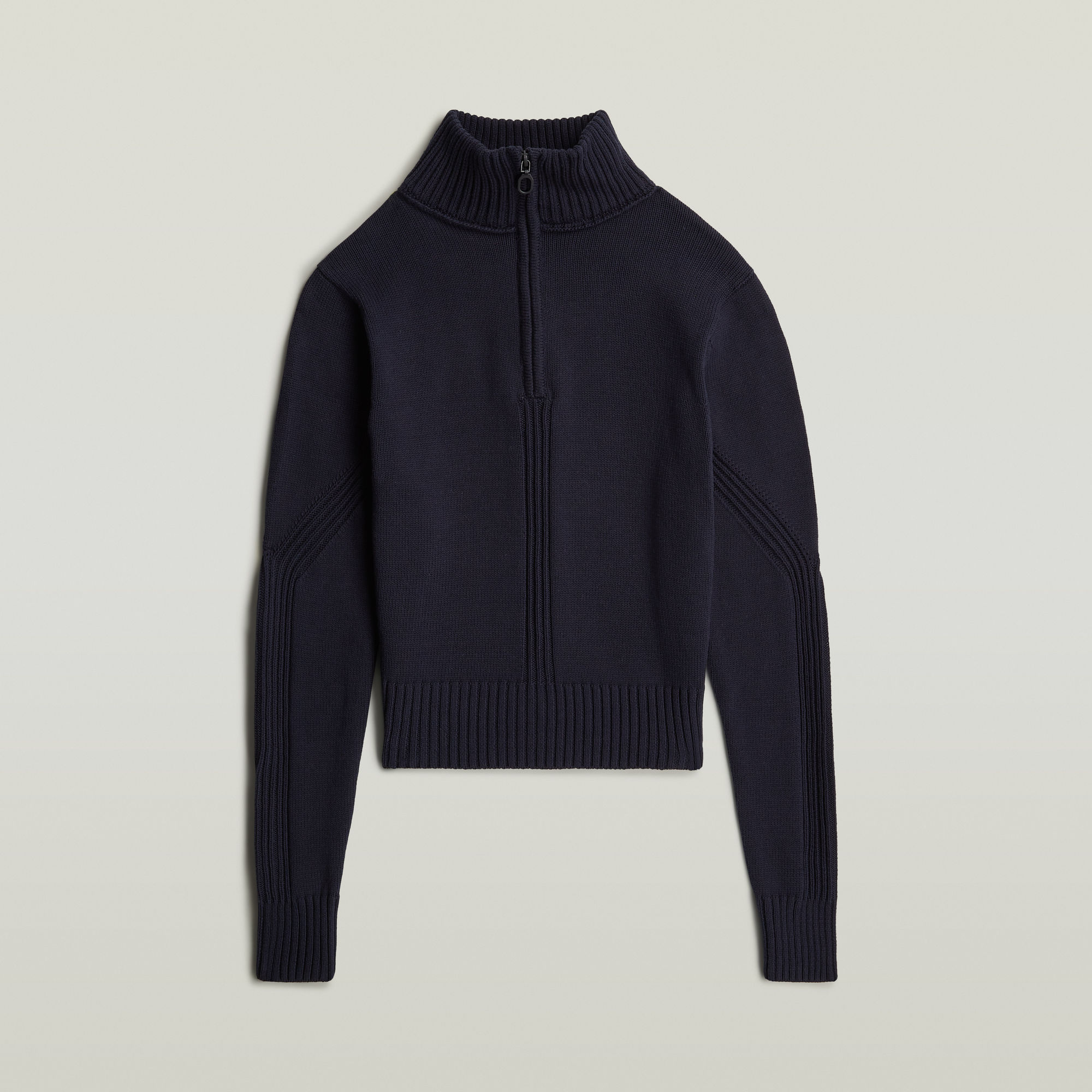 Thumbnail - Milano Half Zip Knit - Dunkelblau - Damen