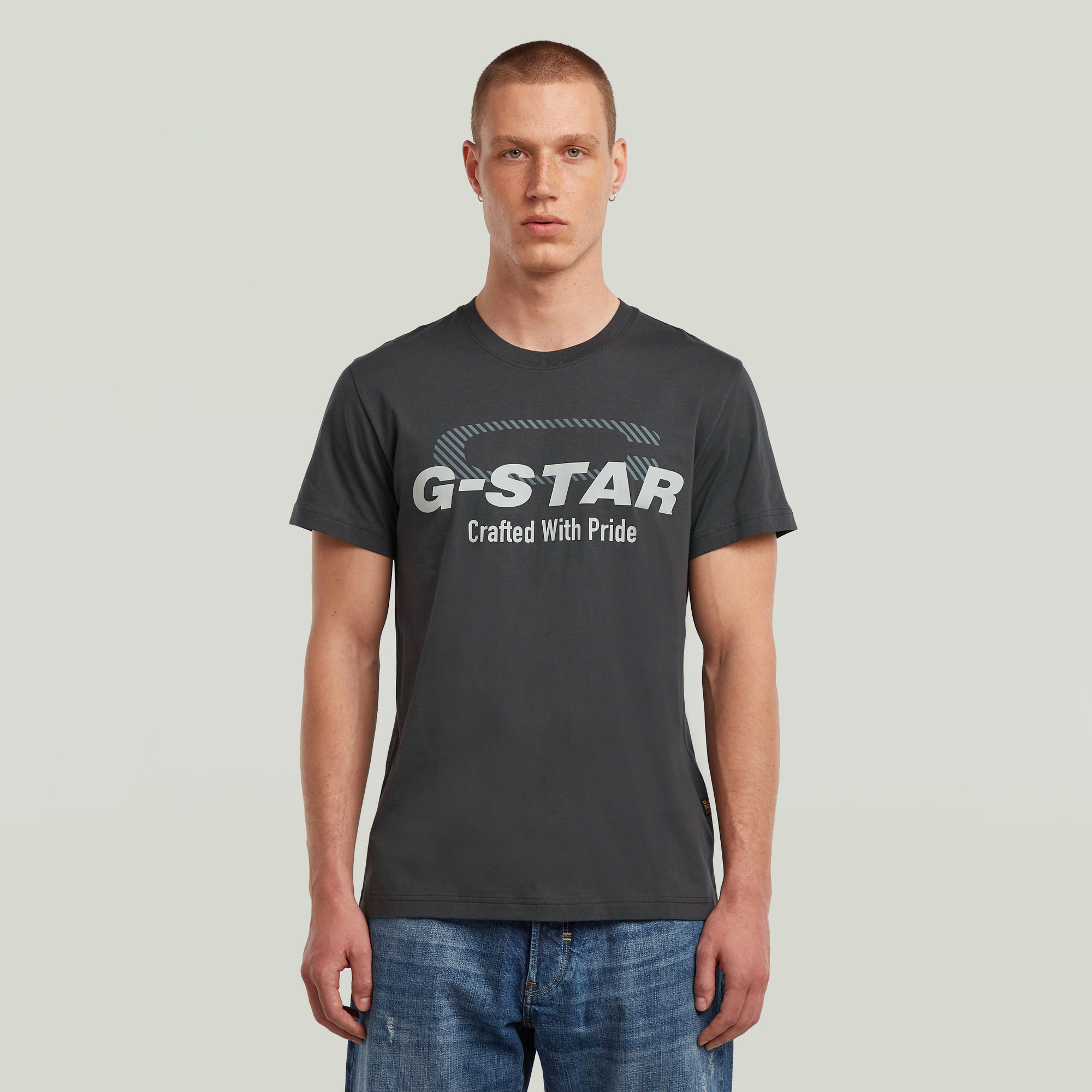 G-STAR Logo T-Shirt - Grau - Herren