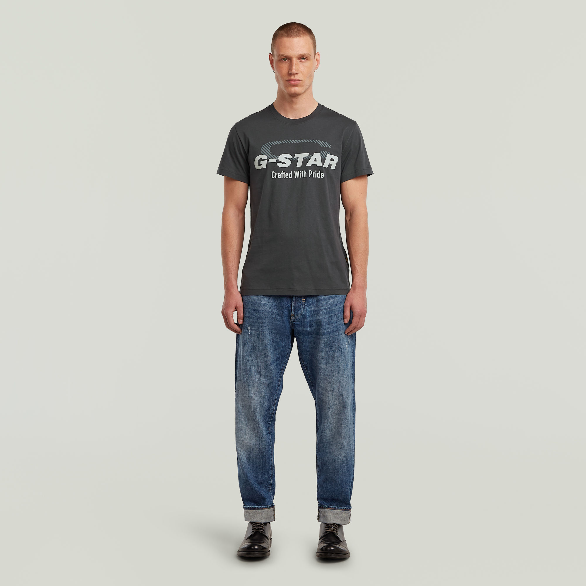 G-Star RAW G-STAR Logo T-Shirt Grijs Heren