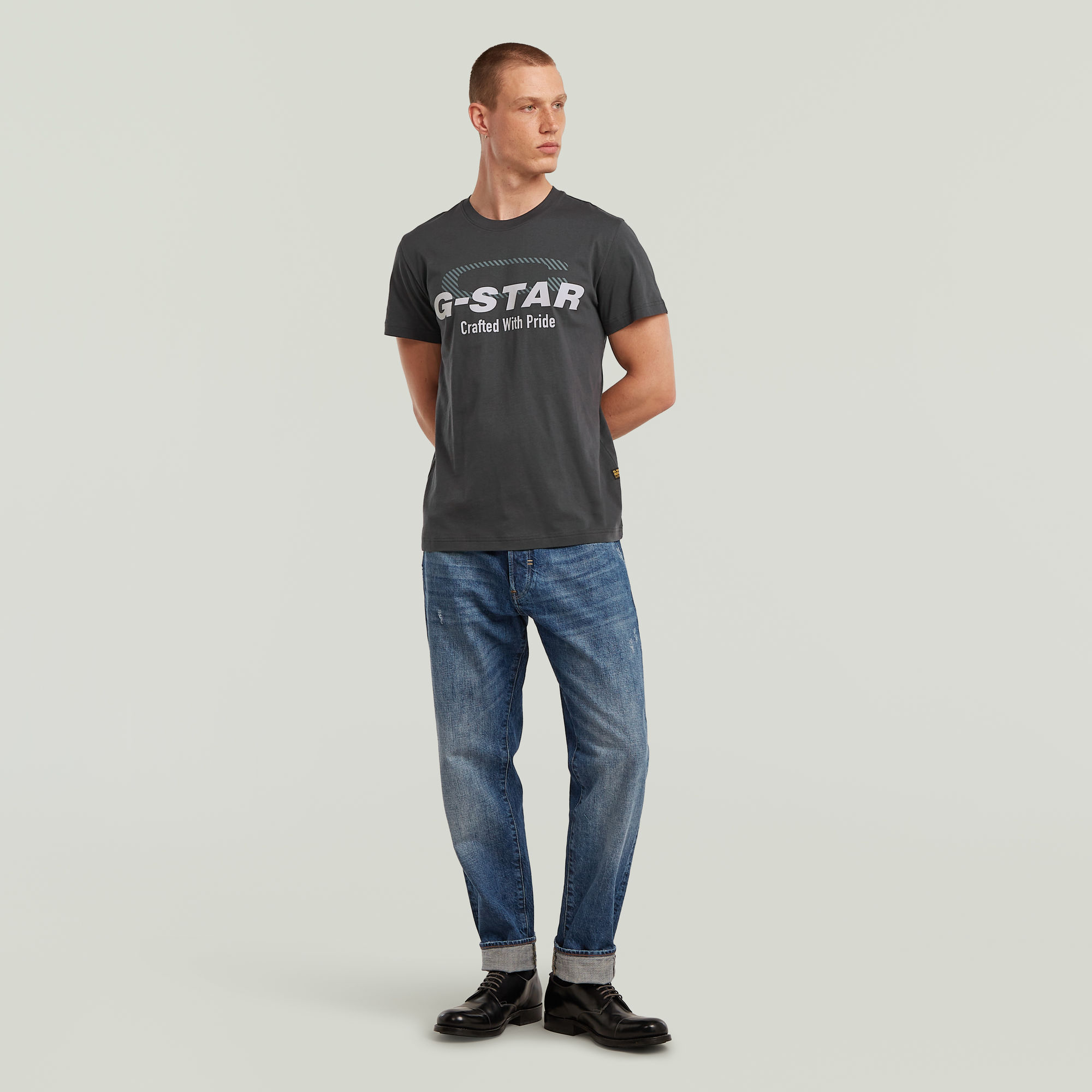 G-Star RAW G-STAR Logo T-Shirt Grijs Heren