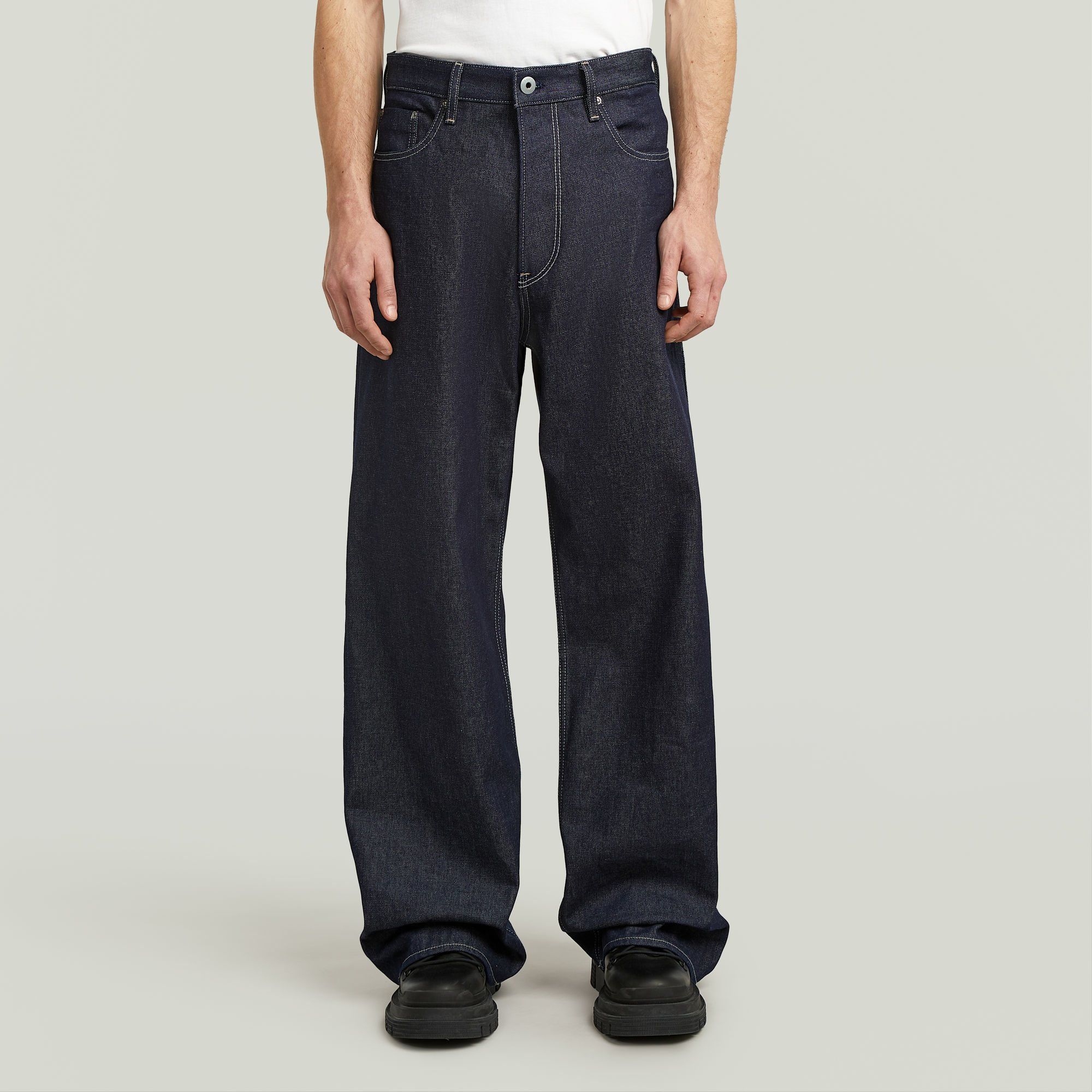 

Long Pocket Loose Jeans - Donkerblauw - Heren