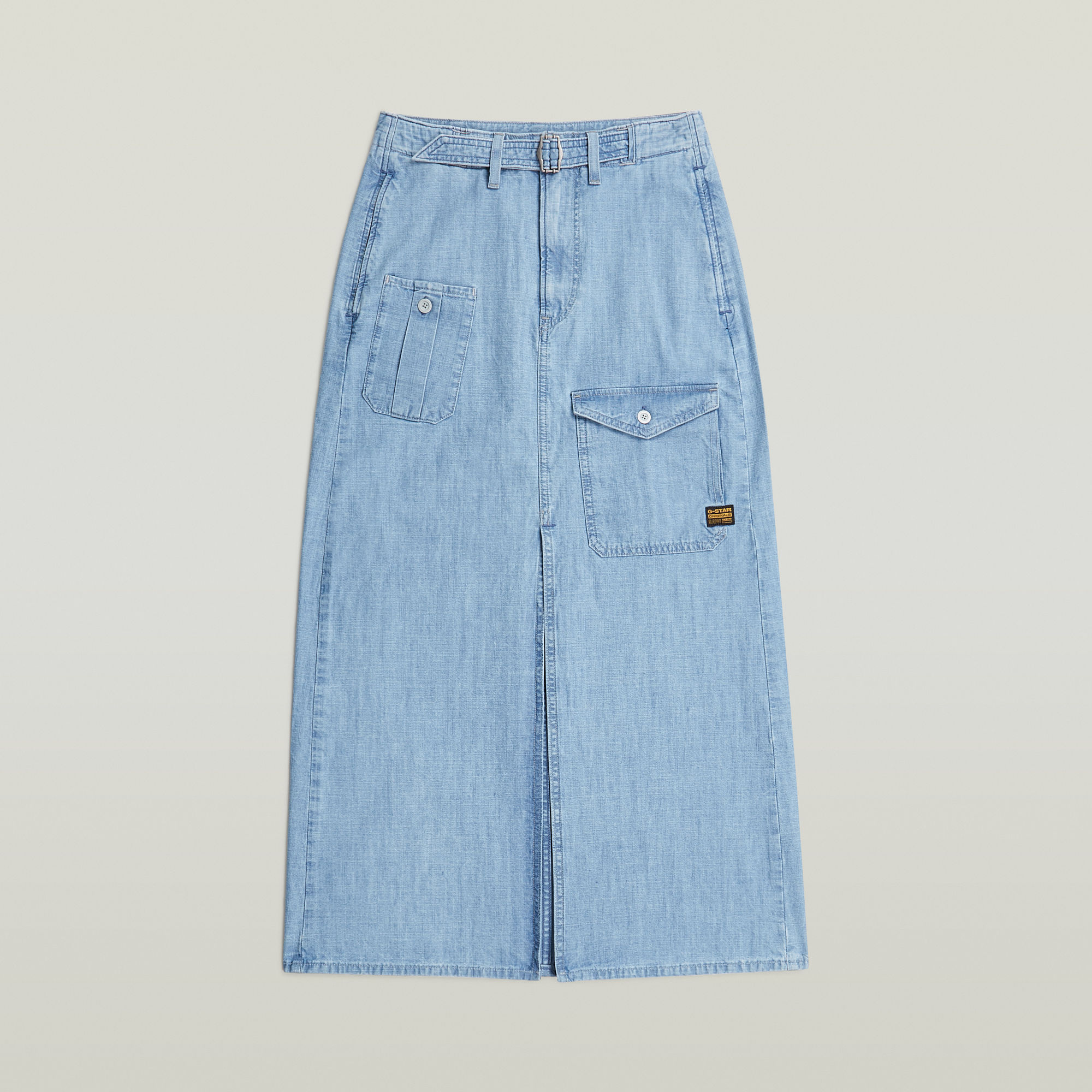 Thumbnail - Belted Cargo Long Rock - Hellblau - Damen