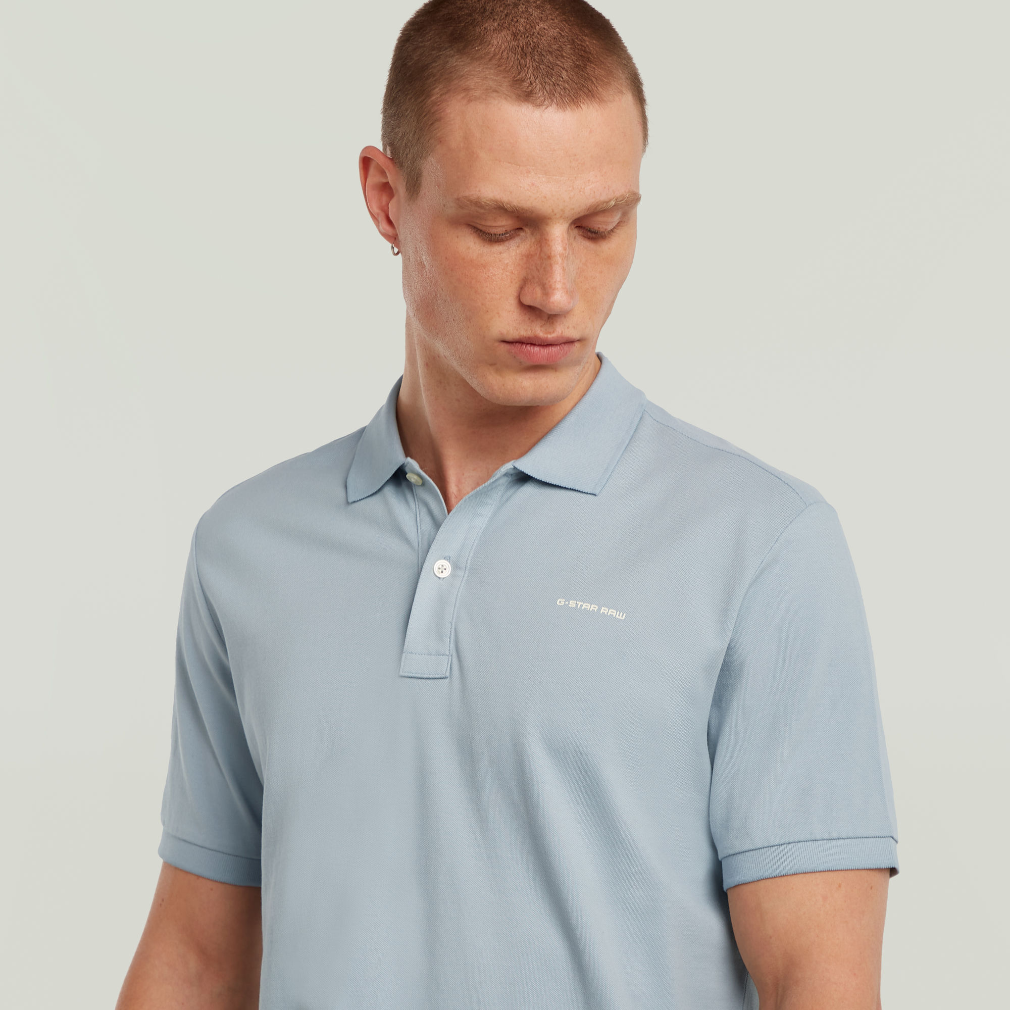 G-Star RAW Oluv Slim Polo Lichtblauw Heren