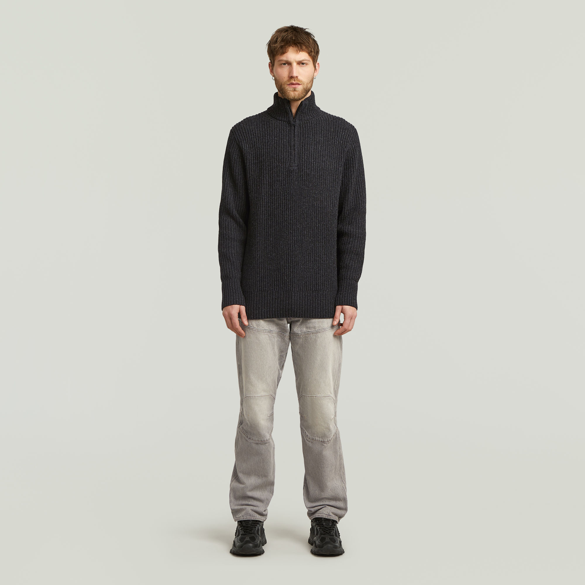 Thumbnail - Essential Half Zip Knit - Mehrfarbig - Herren