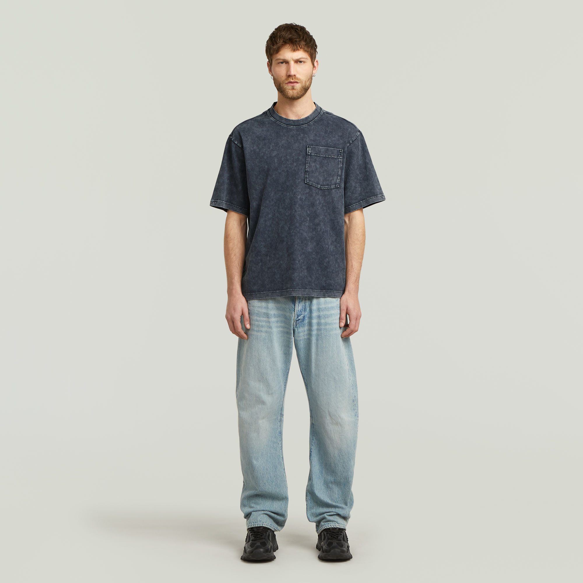 G-Star RAW Washed Pocket T-shirt Donkerblauw Heren