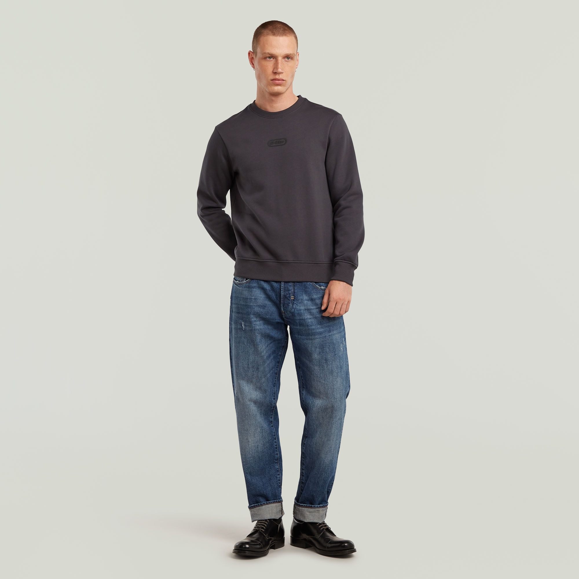 G-Star RAW Center Chest Logo Sweater Grijs Heren