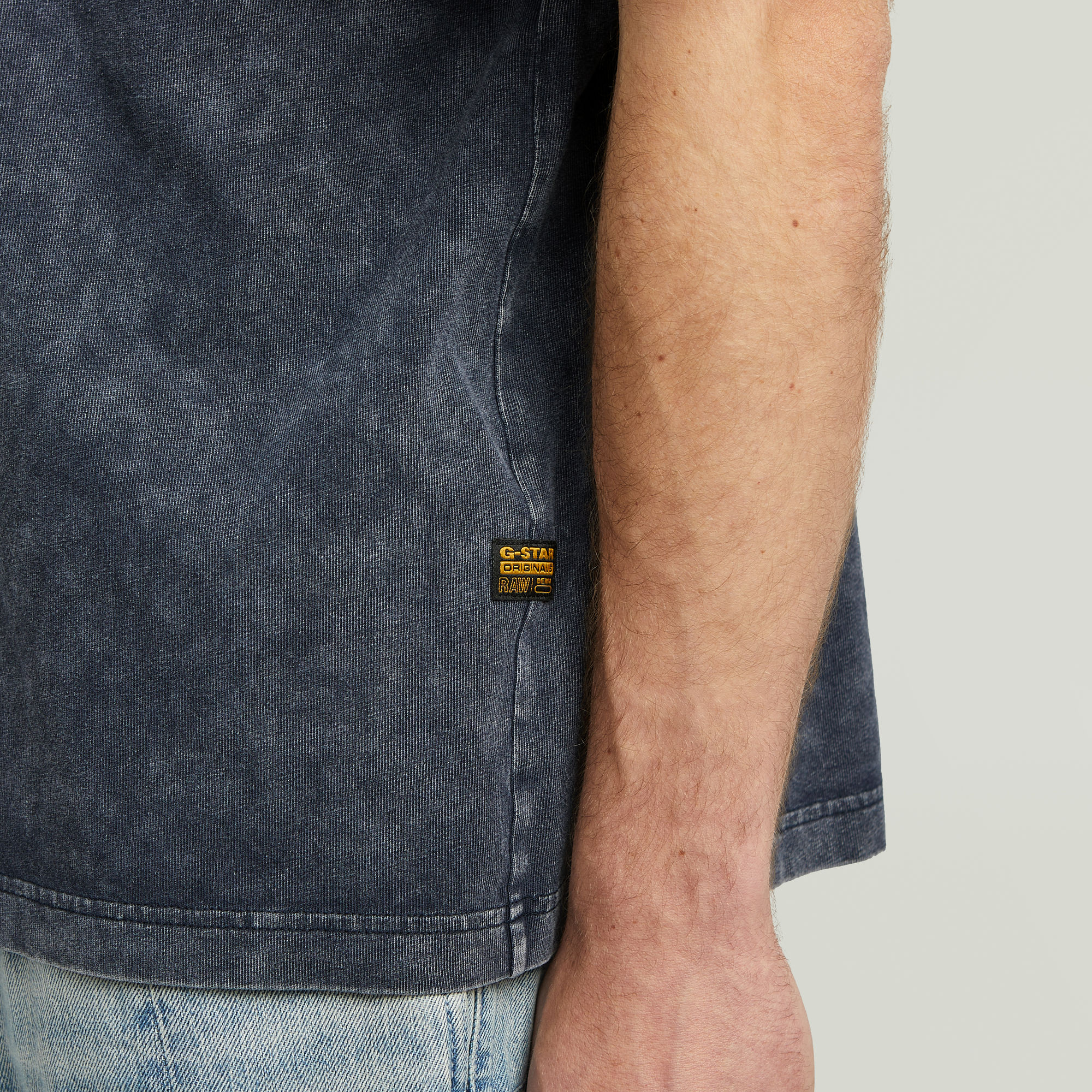 G-Star RAW Washed Pocket T-shirt Donkerblauw Heren