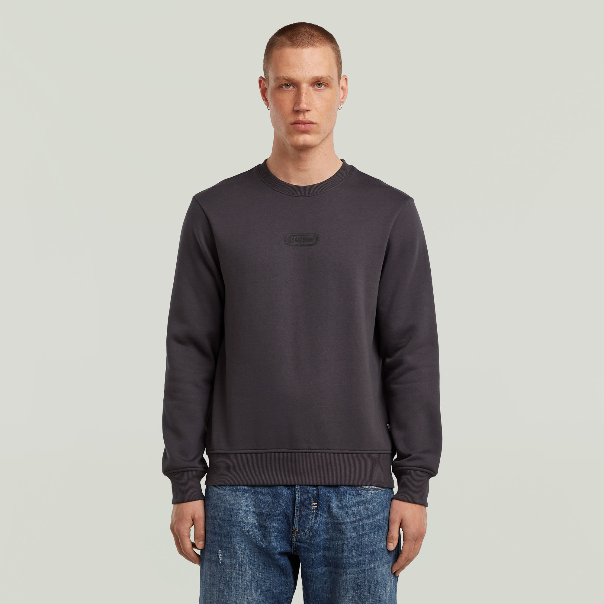 G-Star RAW Center Chest Logo Sweater Grijs Heren