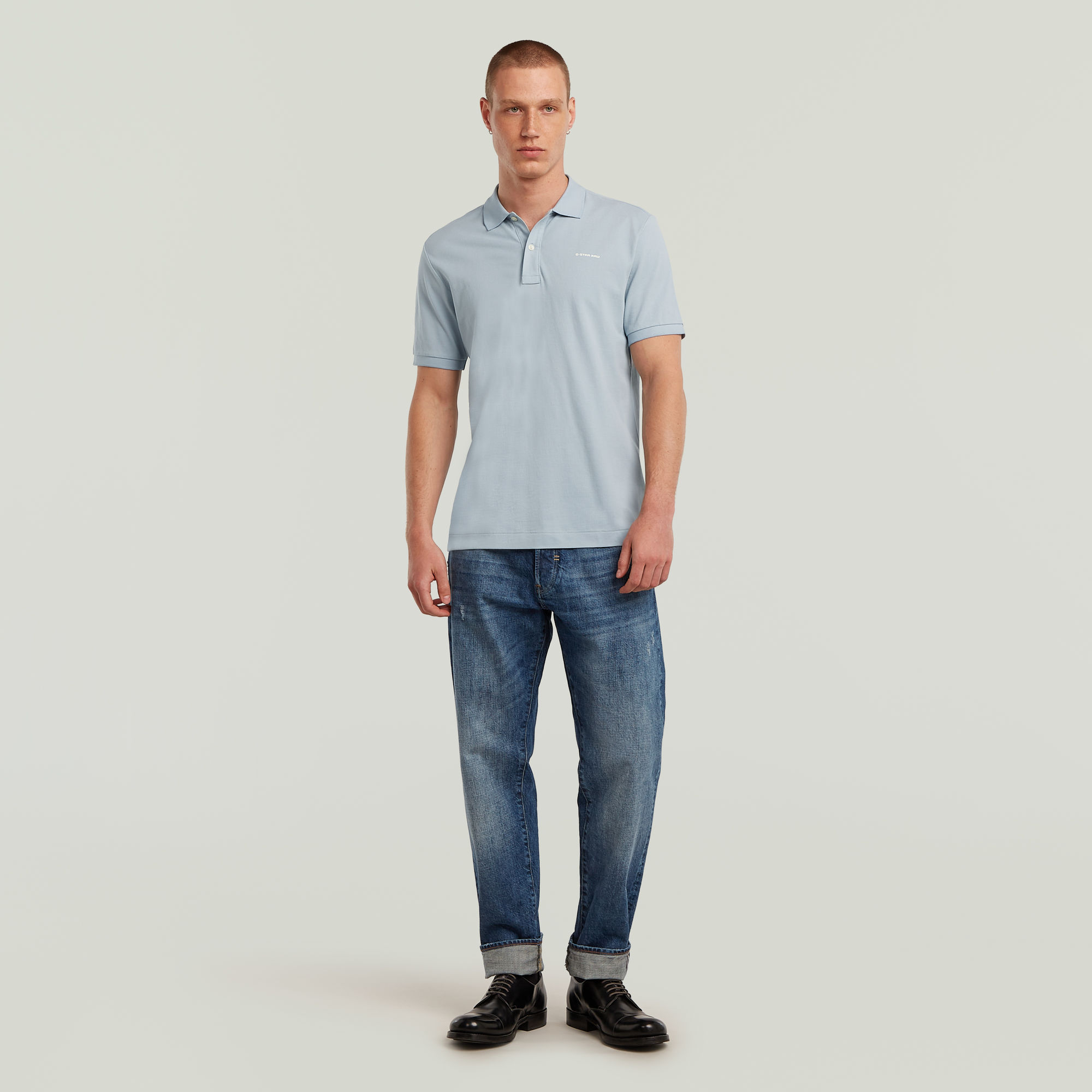 G-Star RAW Oluv Slim Polo Lichtblauw Heren