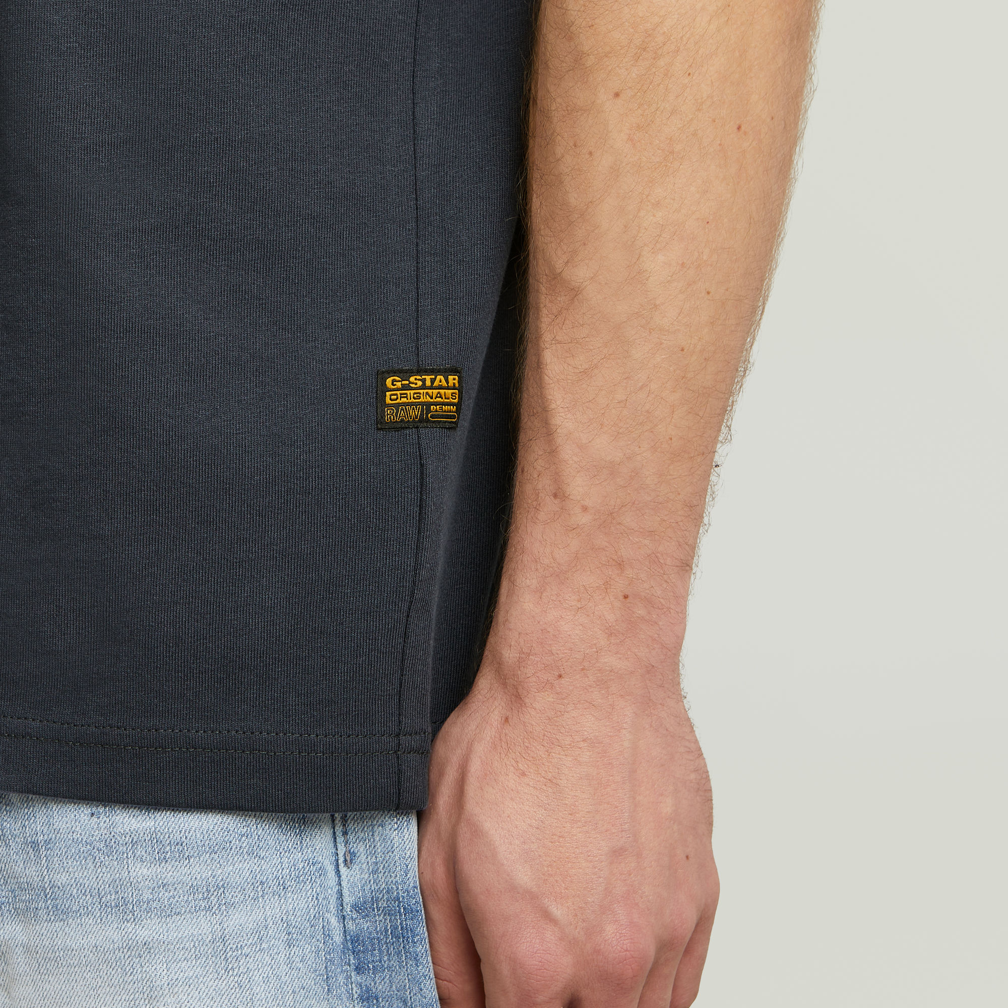 G-Star RAW Felt Logo T-shirt Donkerblauw Heren