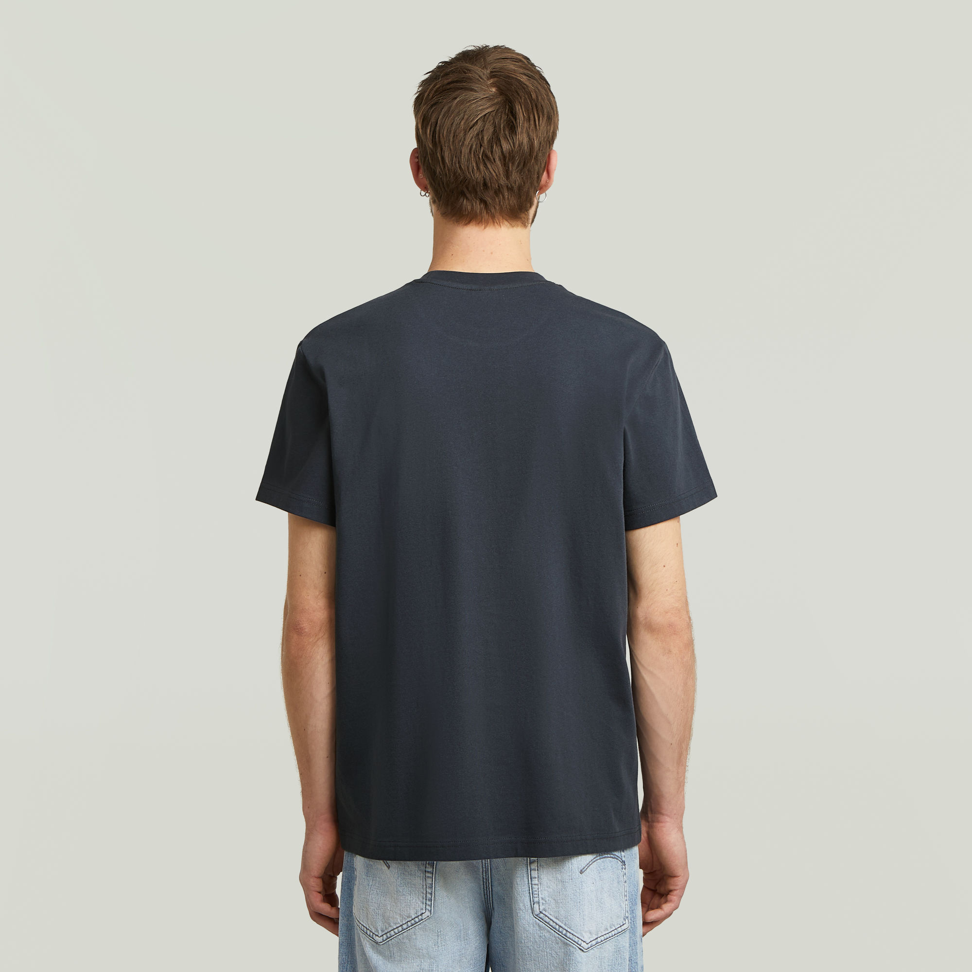 G-Star RAW Felt Logo T-shirt Donkerblauw Heren
