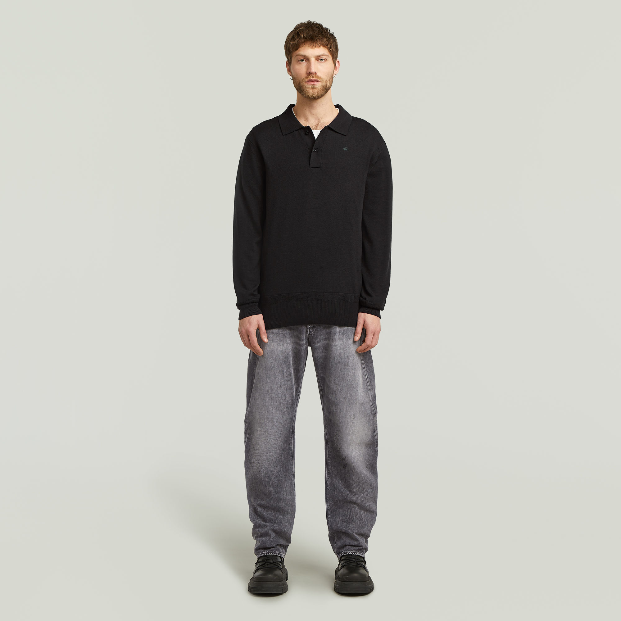 Thumbnail - Premium Core Dunda Polo Knit - Schwarz - Herren