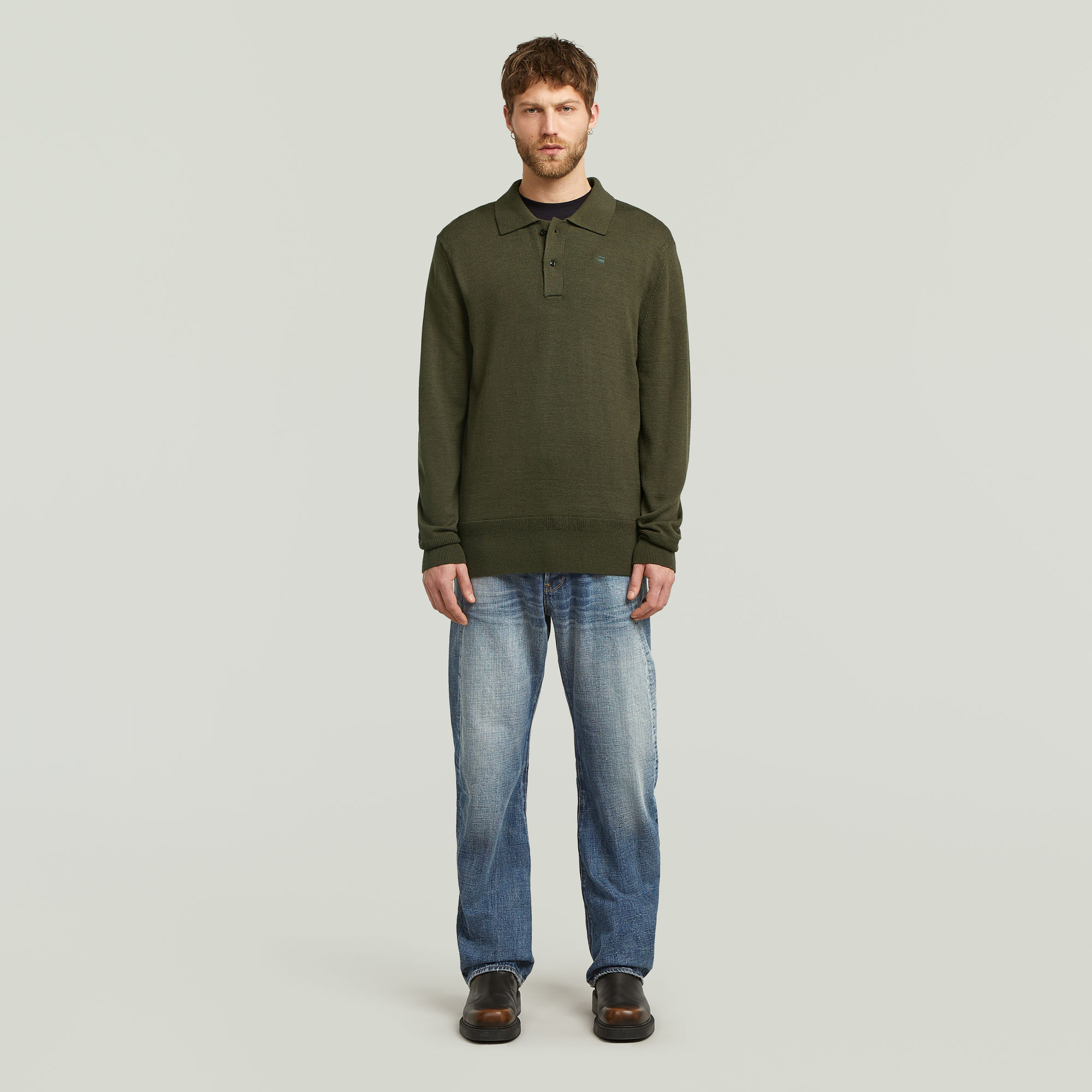 Thumbnail - Premium Core Dunda Polo Knit - Grau - Herren