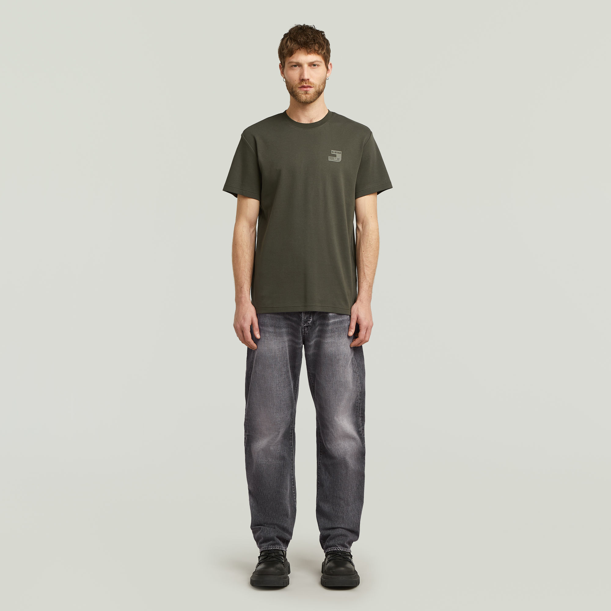 Thumbnail - Chest Logo T-Shirt - Grau - Herren