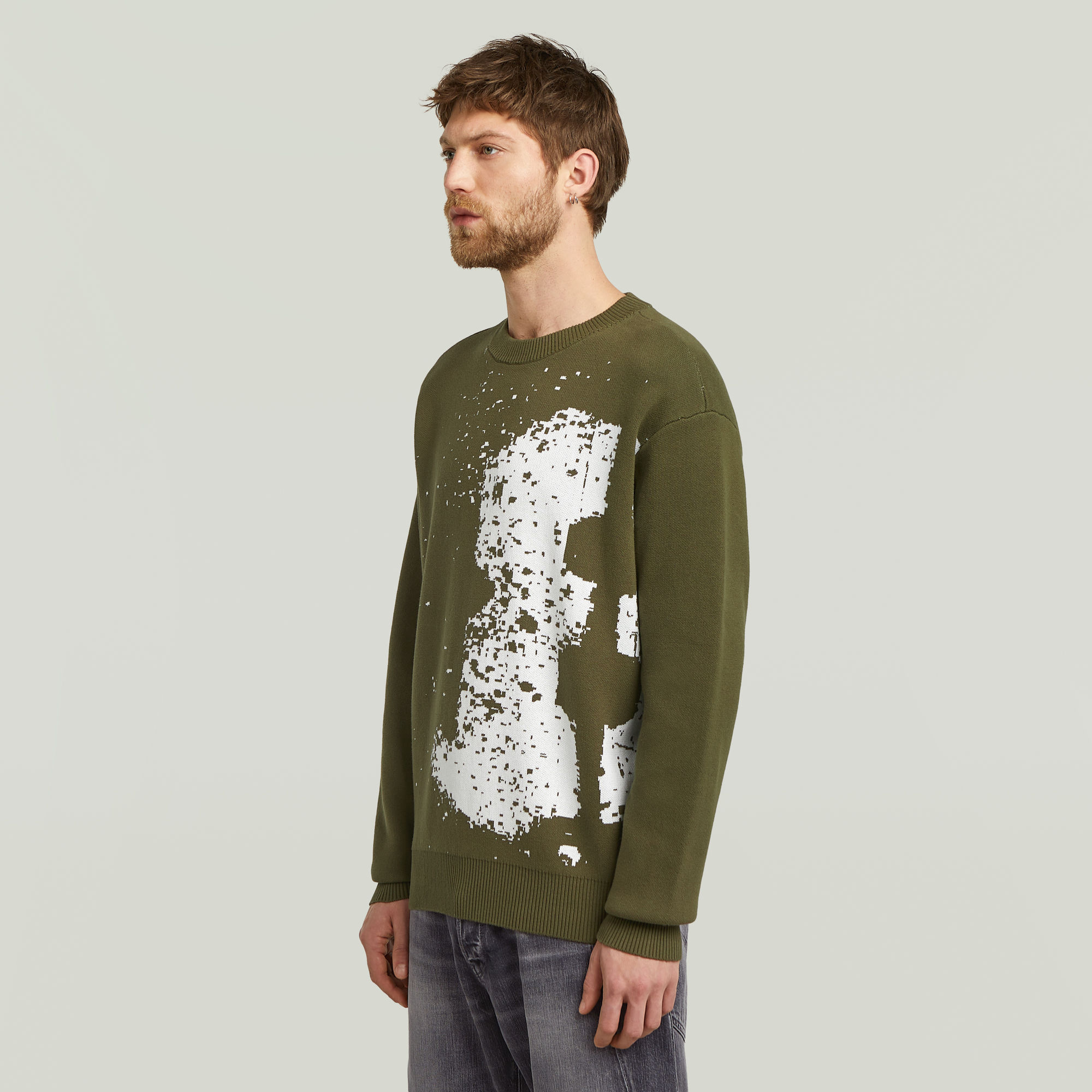 G-Star RAW Sprayed 89 Relaxed Gebreide Trui Groen Heren