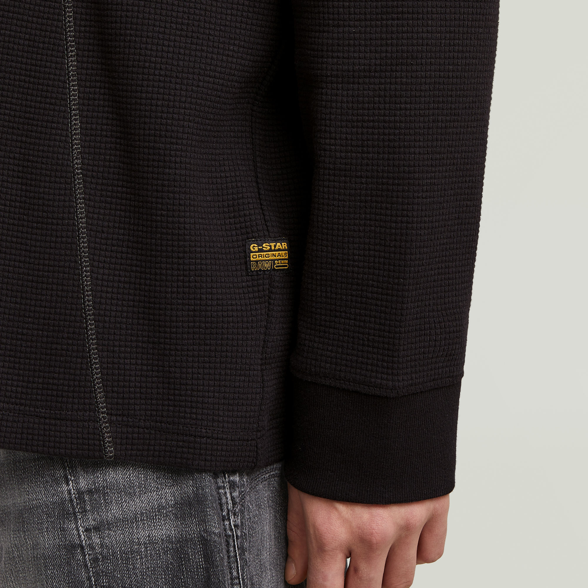 G-Star RAW Tweeter A-Line Half Zip T-shirt Zwart Heren