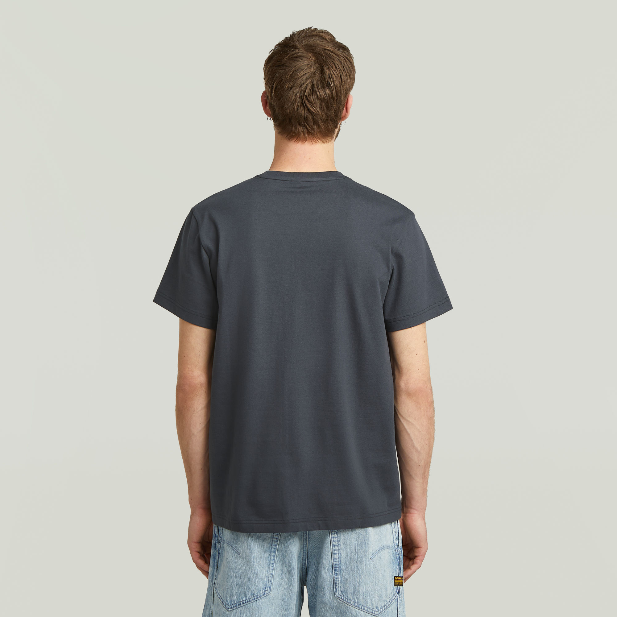G-Star RAW Fabric Mix Pocket T-shirt Donkerblauw Heren