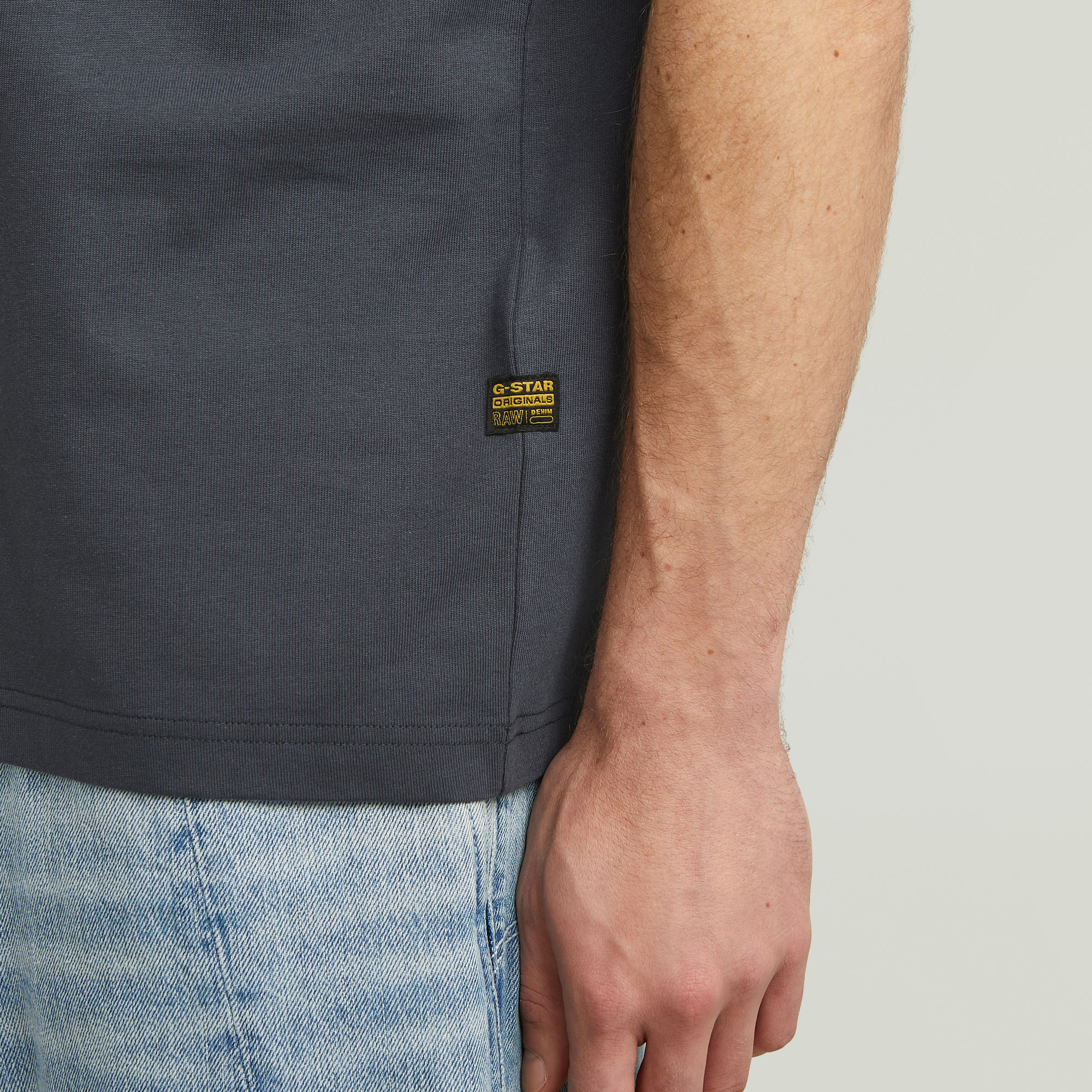 G-Star RAW Fabric Mix Pocket T-shirt Donkerblauw Heren