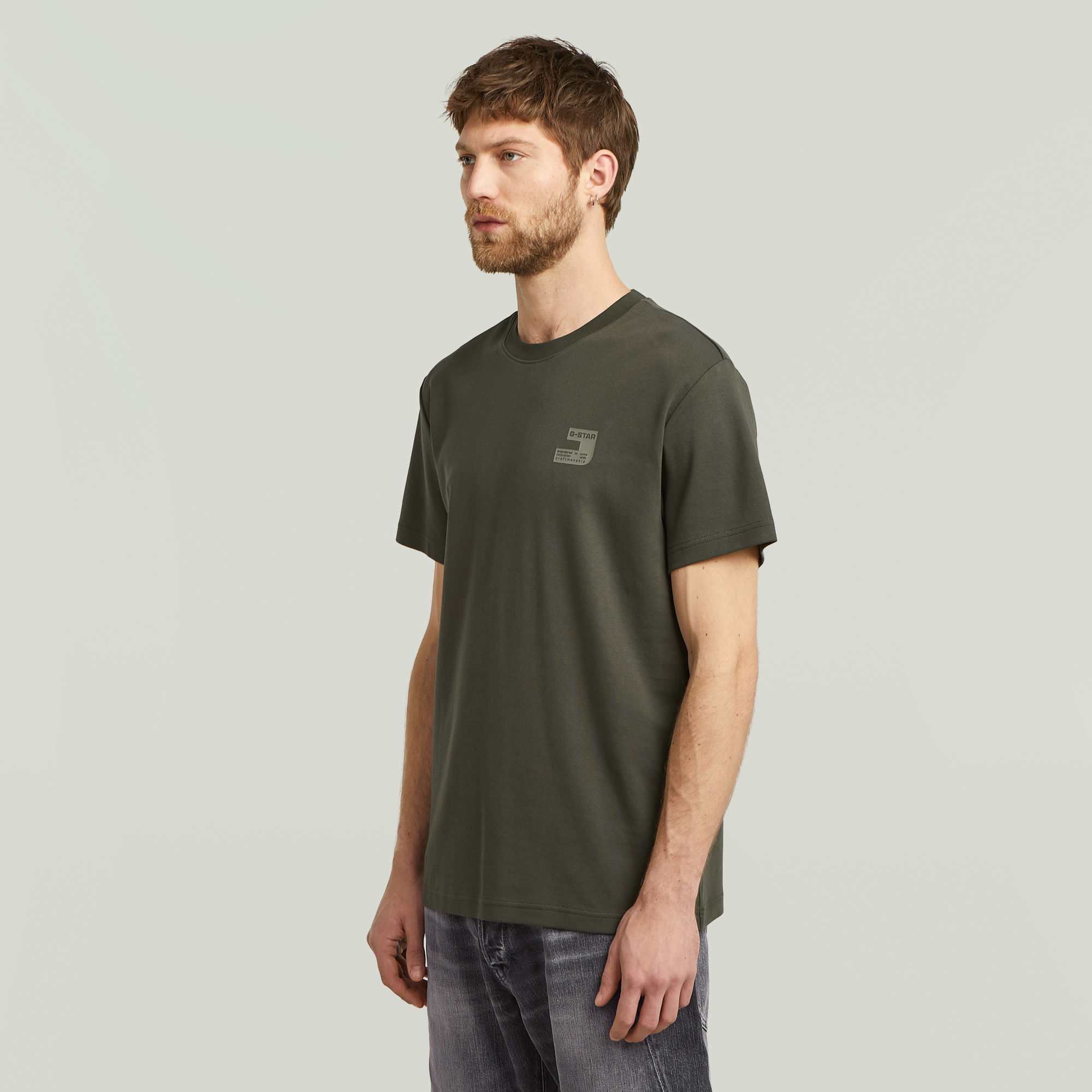G-Star RAW Chest Logo T-shirt Grijs Heren