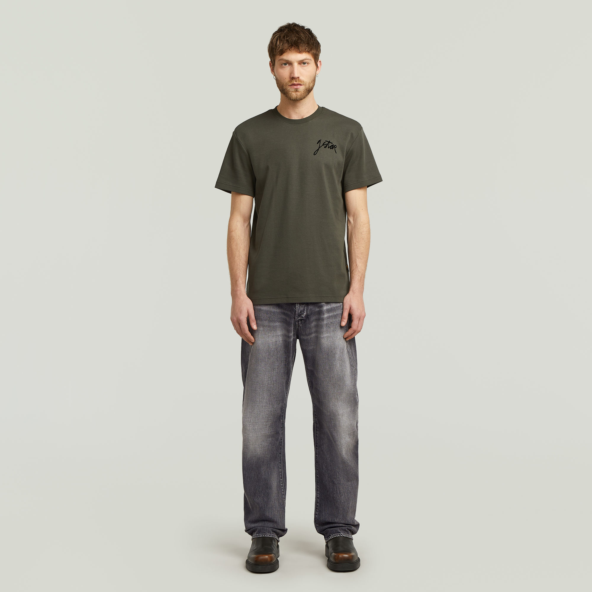 G-Star RAW Script T-shirt Grijs Heren