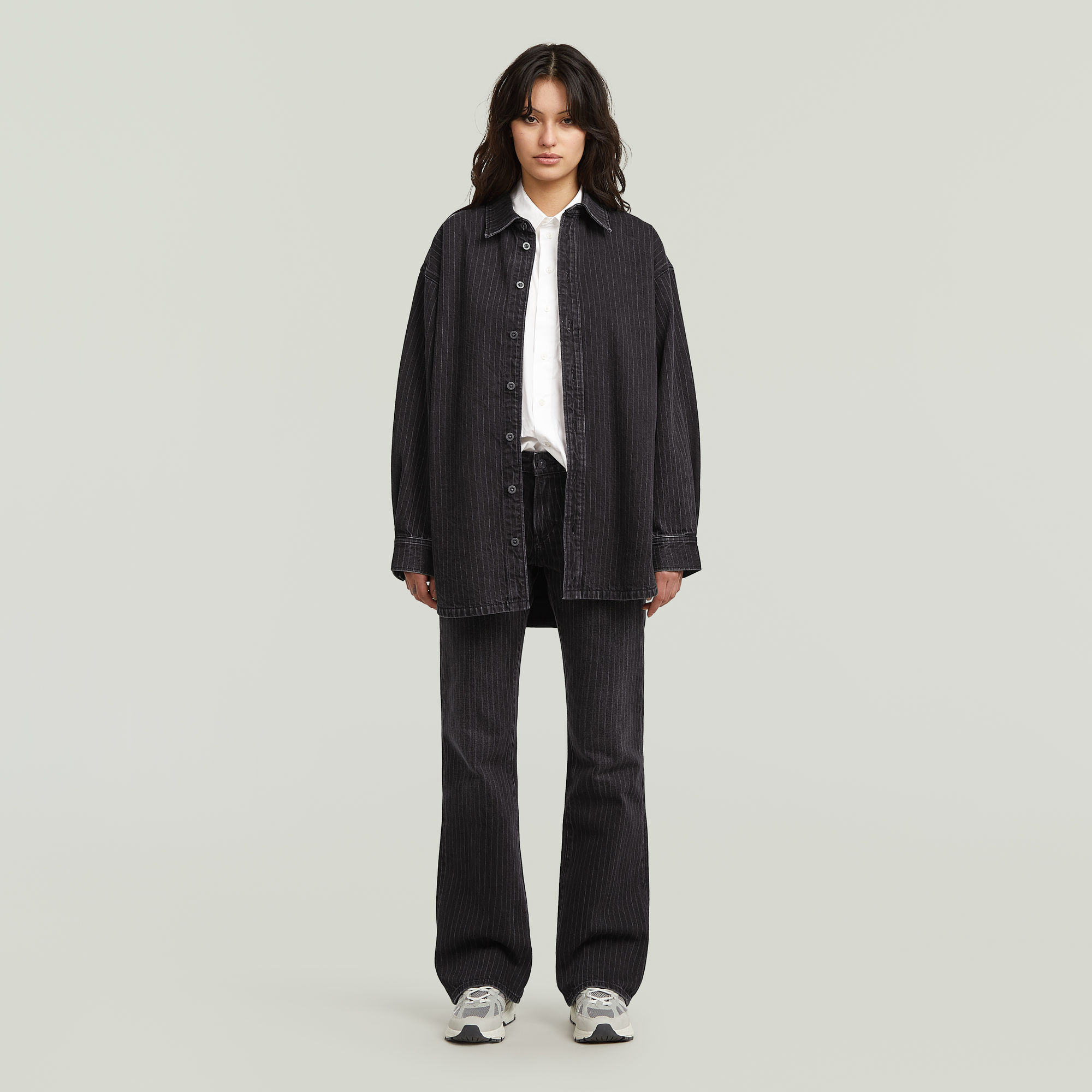 Thumbnail - G-Bootcut Jeans - Grau - Damen