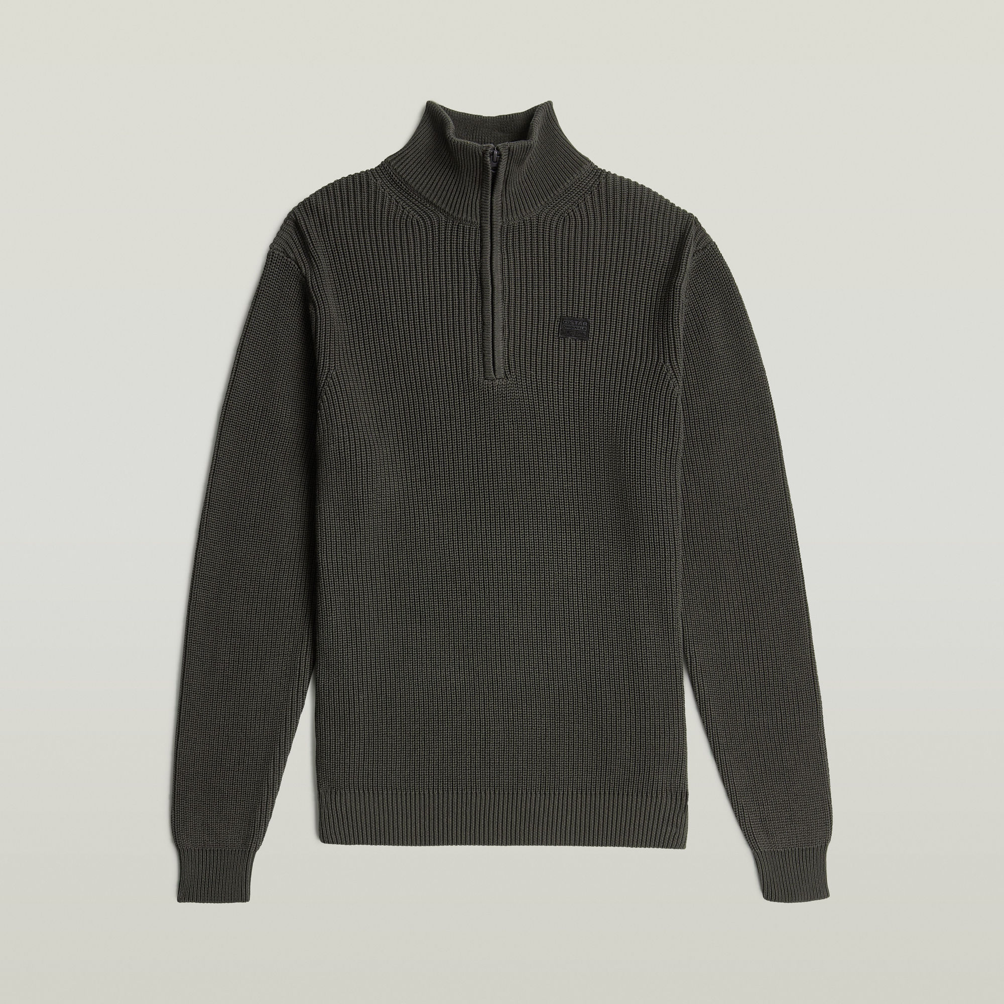 Thumbnail - Pullover Half Zip Knit - Grau - Herren