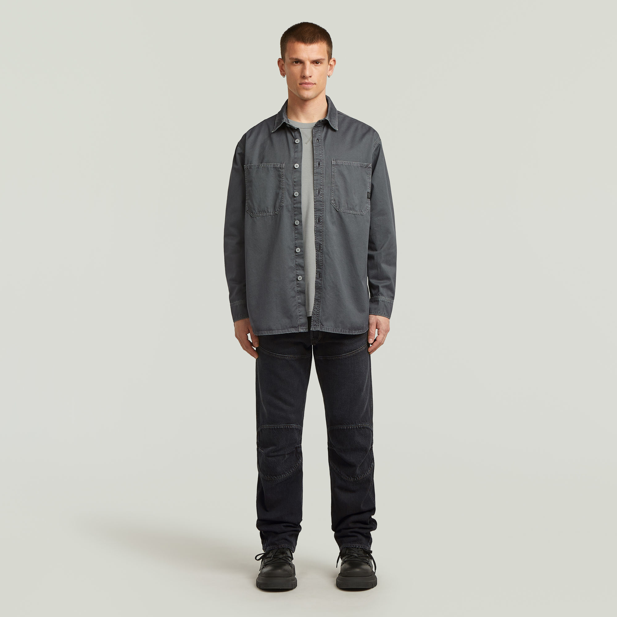 Thumbnail - Relaxed 2-Pocket Shirt - Mittelblau - Herren